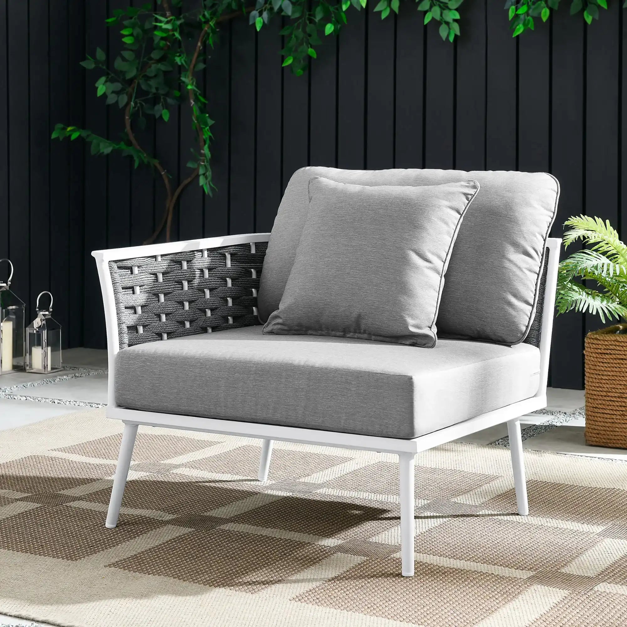 Stance Outdoor Patio Aluminum Left-Facing Armchair by Modway - Best Buy Furniture