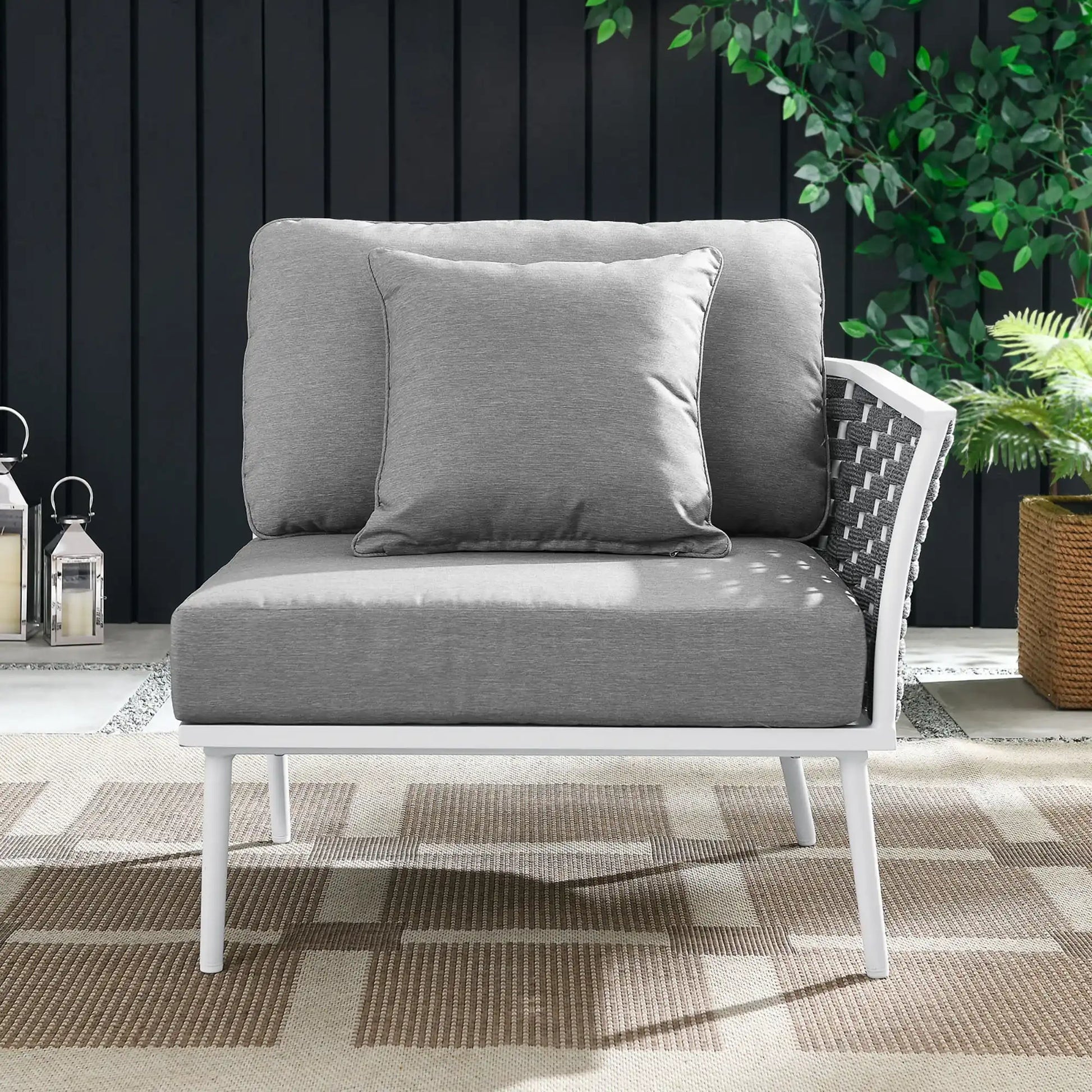 Stance Outdoor Patio Aluminum Right-Facing Armchair by Modway - Best Buy Furniture
