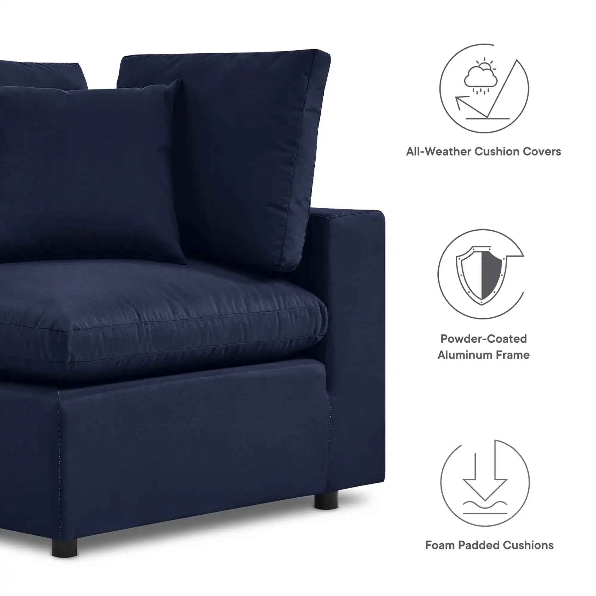 Commix Overstuffed Outdoor Patio Loveseat by Modway - Best Buy Furniture