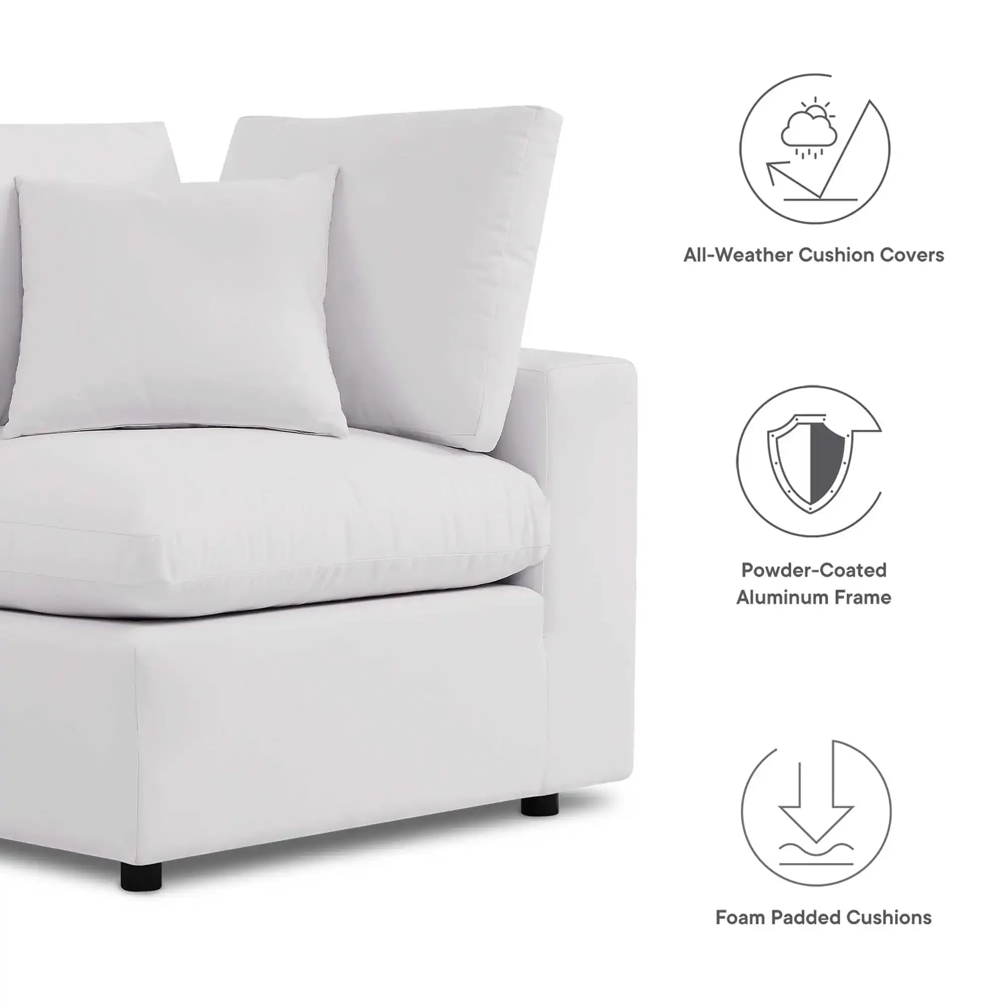 Commix Overstuffed Outdoor Patio Loveseat by Modway - Best Buy Furniture