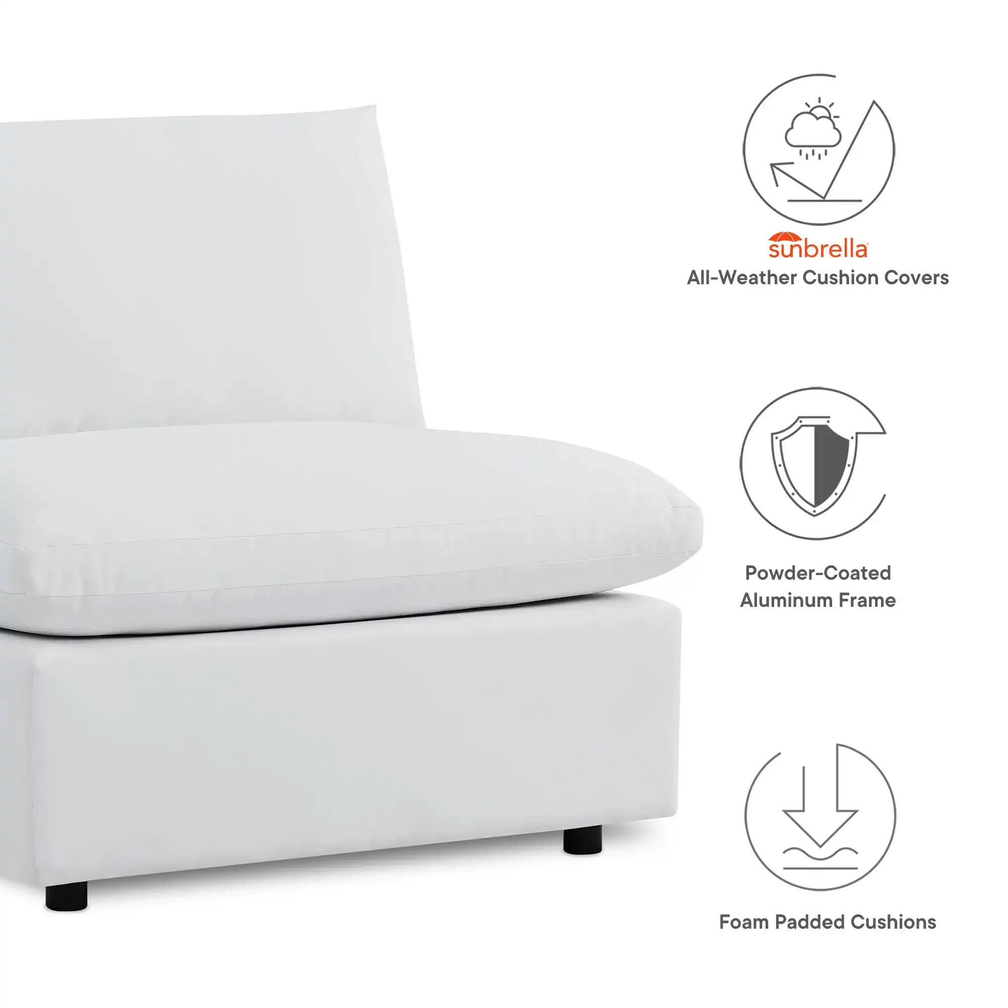 Commix 5-Piece Sunbrella� Outdoor Patio Sectional Sofa by Modway - Best Buy Furniture