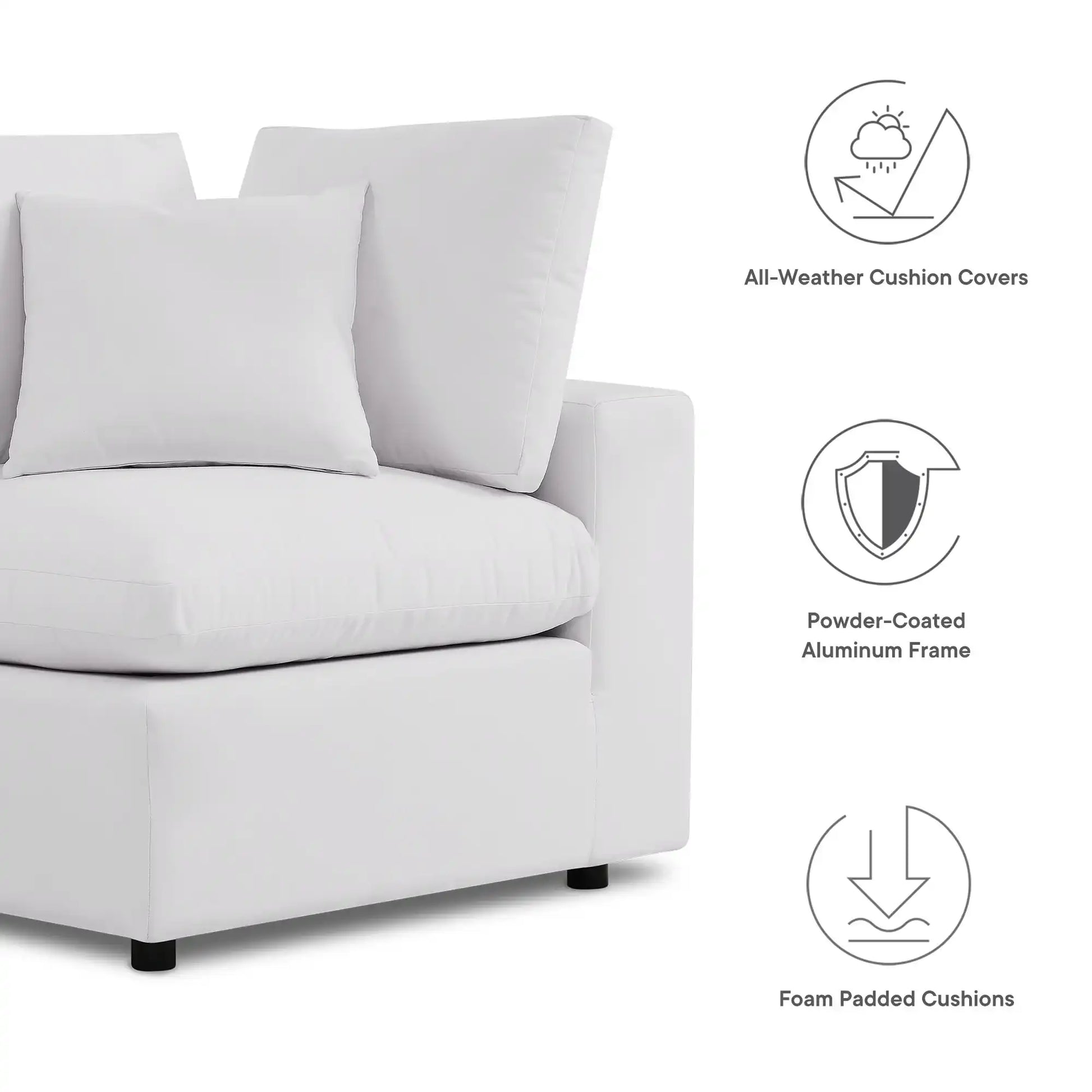 Commix 5-Piece Outdoor Patio Sectional Sofa by Modway - Best Buy Furniture