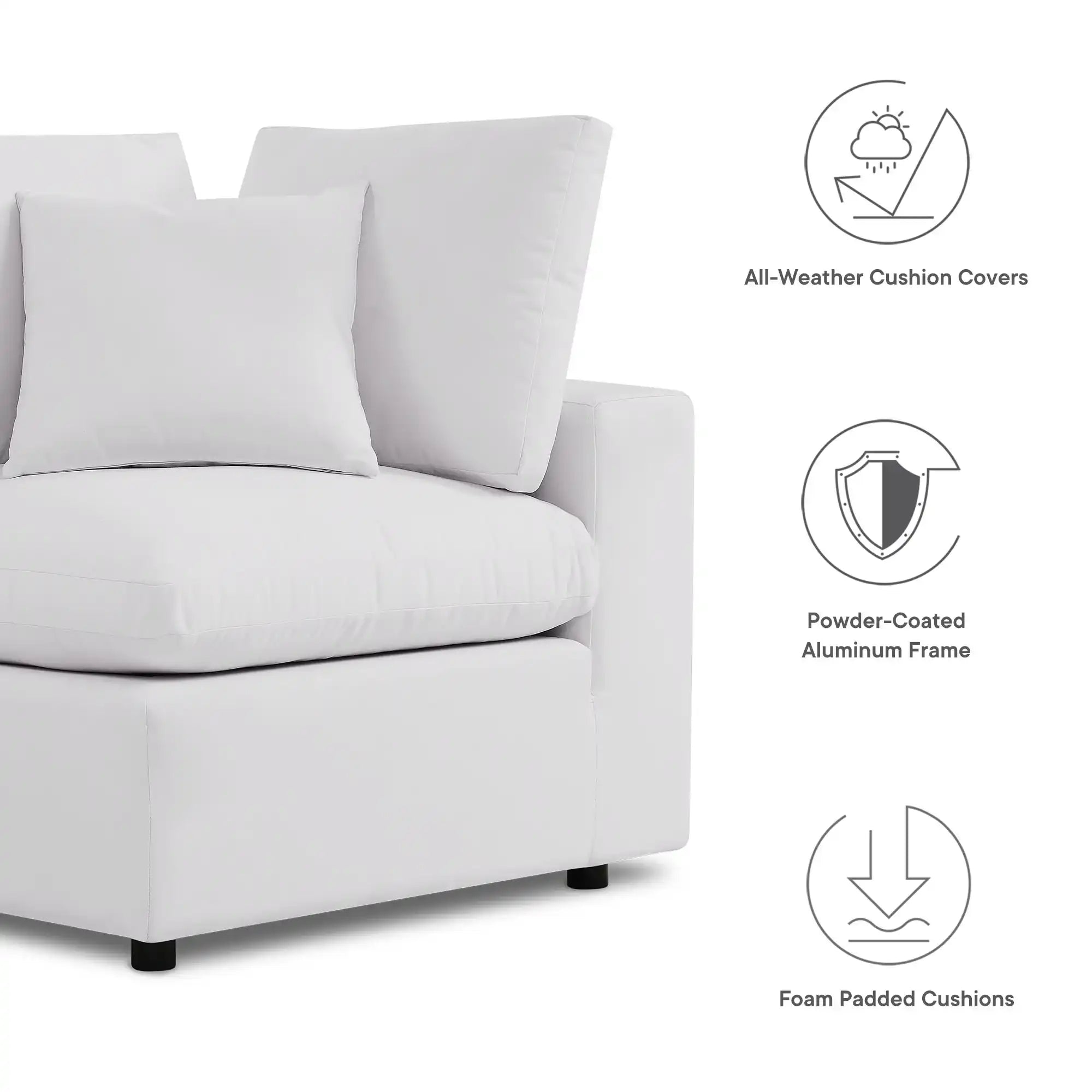 Commix 5-Piece Outdoor Patio Sectional Sofa by Modway - Best Buy Furniture