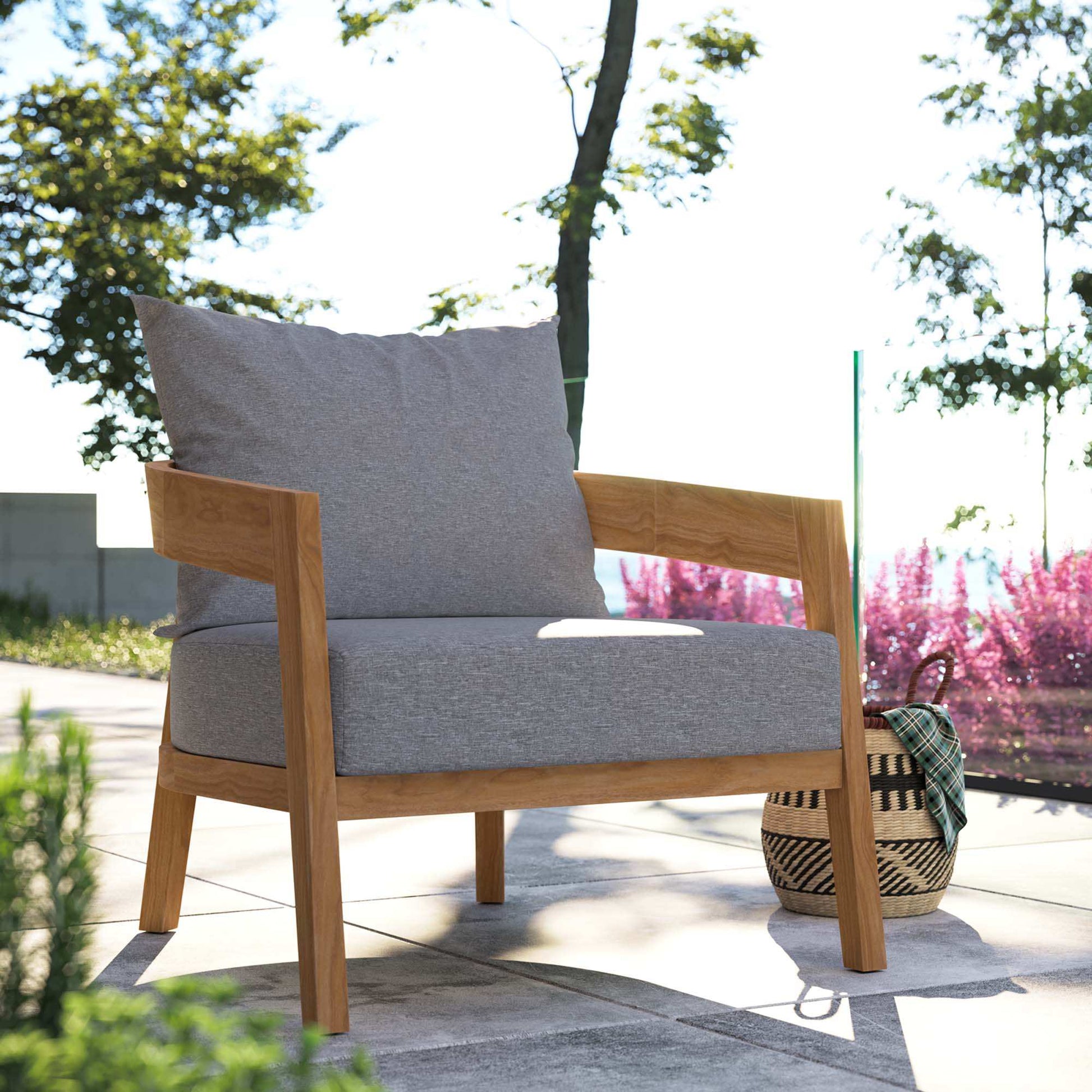 Brisbane Teak Wood Outdoor Patio Armchair by Modway - Best Buy Furniture