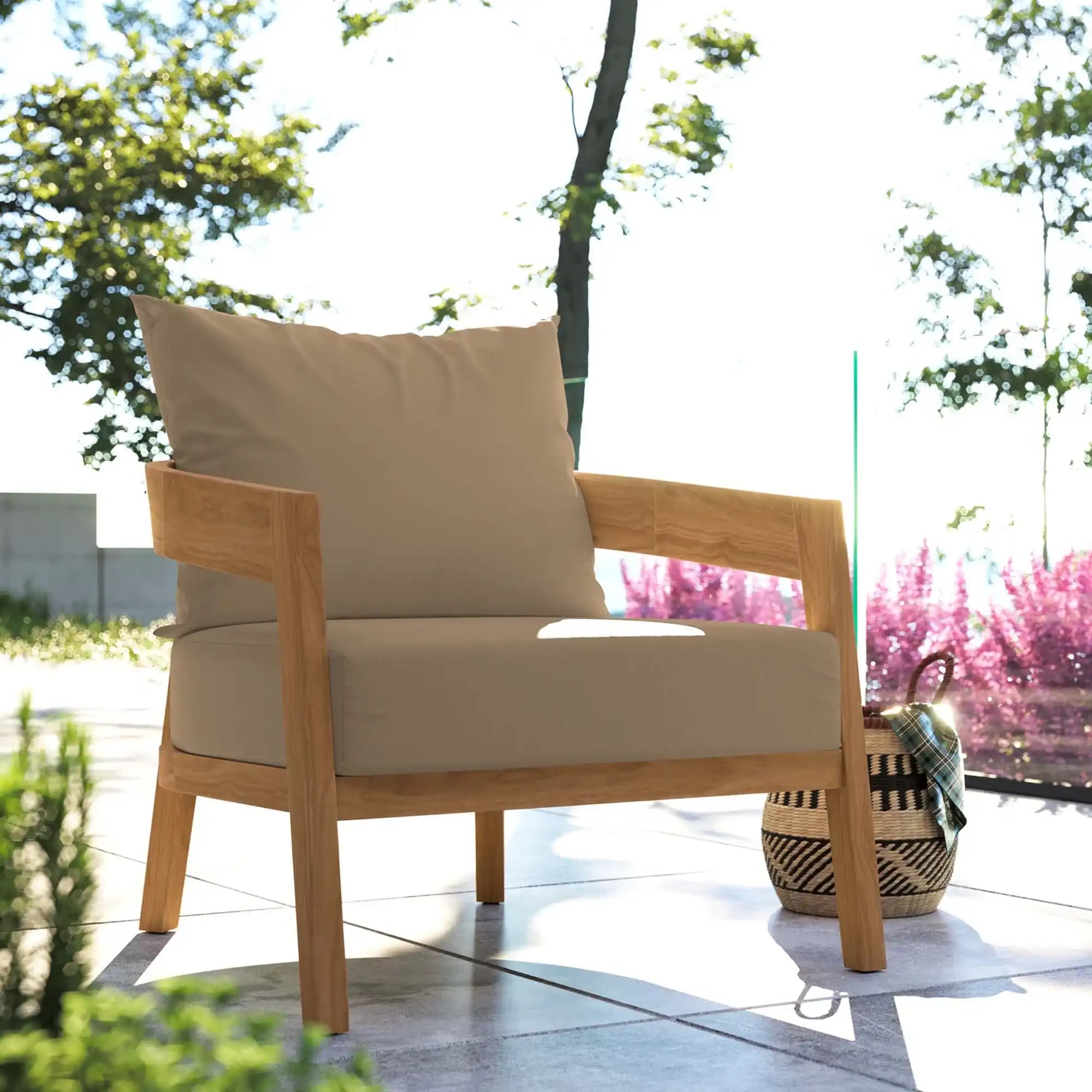 Brisbane Teak Wood Outdoor Patio Armchair by Modway - Best Buy Furniture