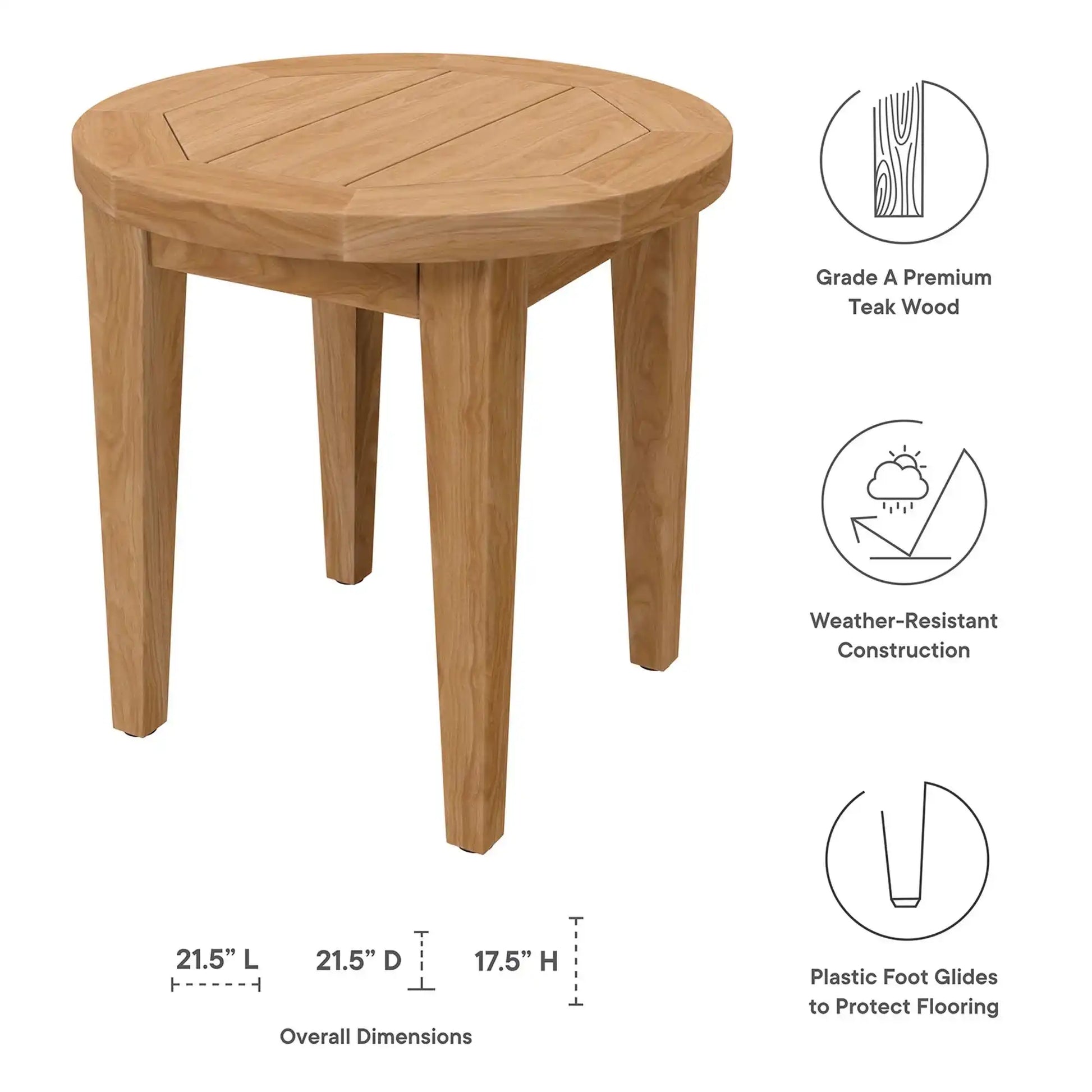Brisbane Teak Wood Outdoor Patio Side Table by Modway - Best Buy Furniture