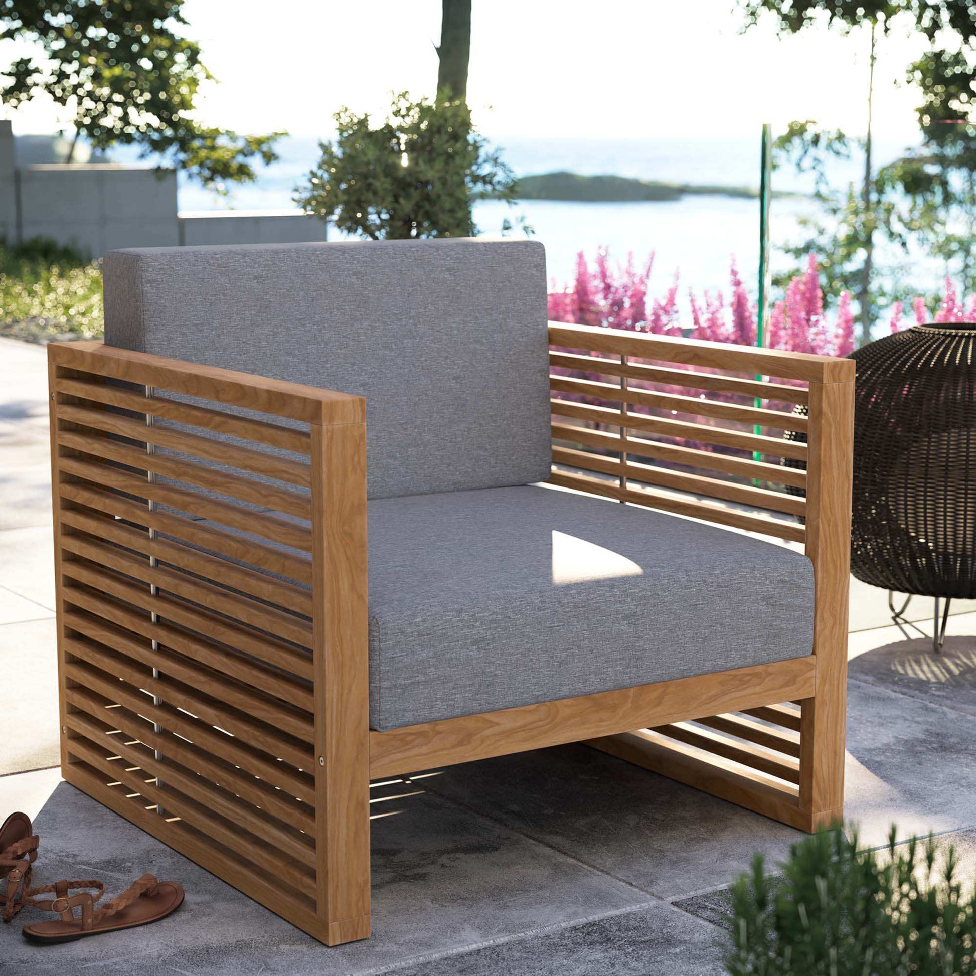 Carlsbad Teak Wood Outdoor Patio Armchair by Modway - Best Buy Furniture