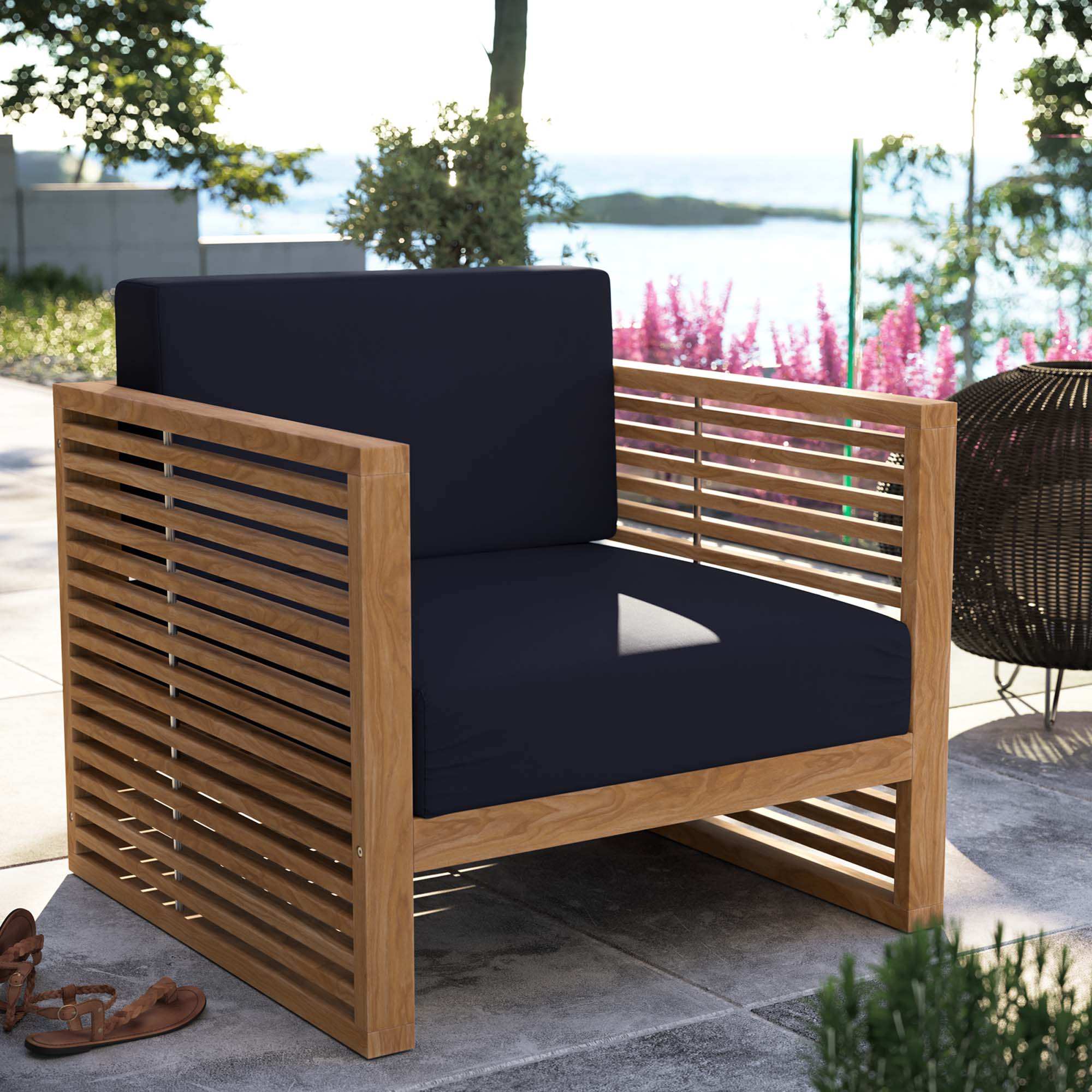 Carlsbad Teak Wood Outdoor Patio Armchair by Modway - Best Buy Furniture