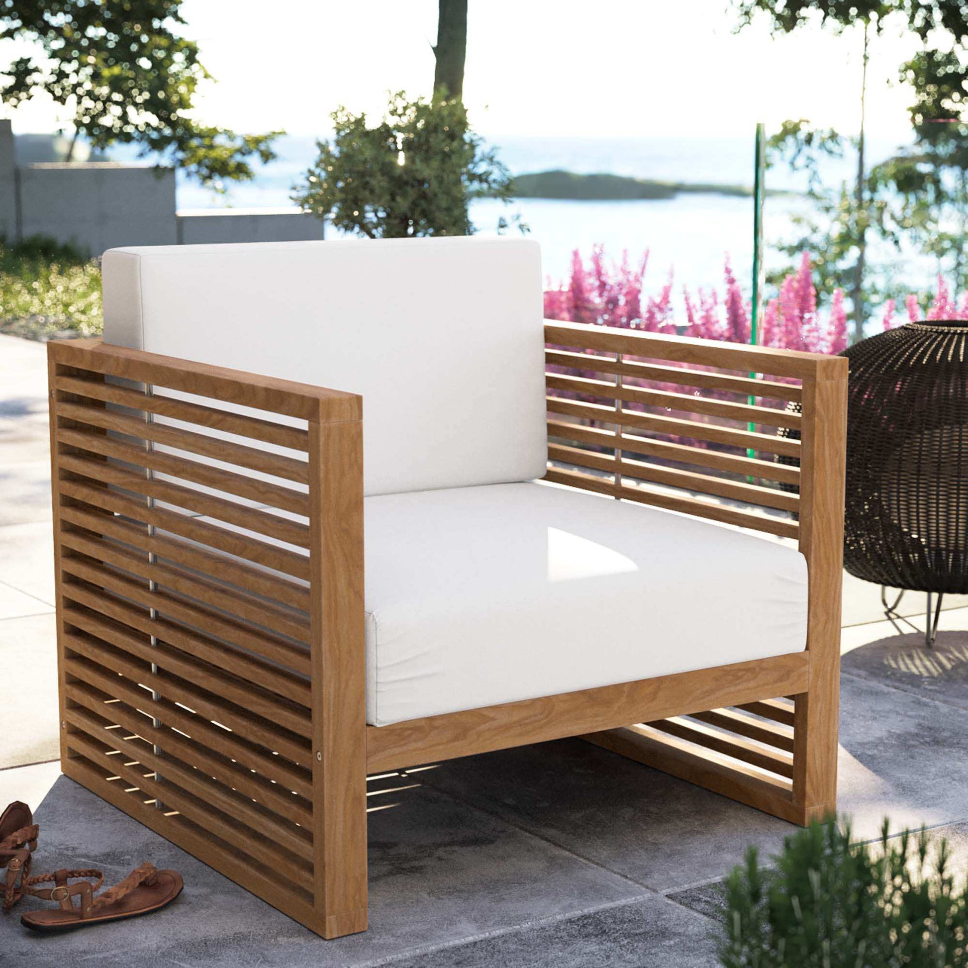 Carlsbad Teak Wood Outdoor Patio Armchair by Modway - Best Buy Furniture