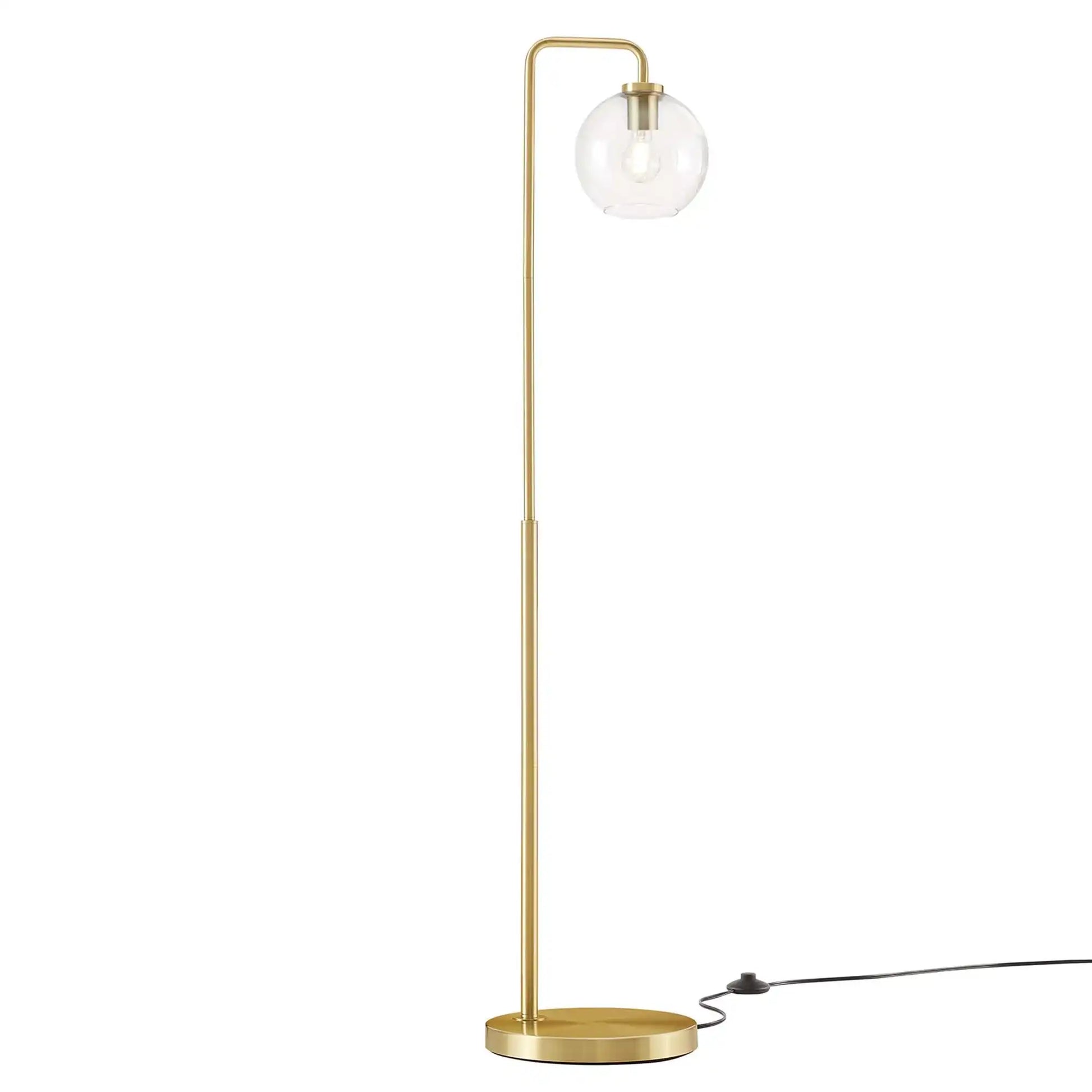 Silo Glass Globe Glass and Metal Floor Lamp by Modway - Best Buy Furniture