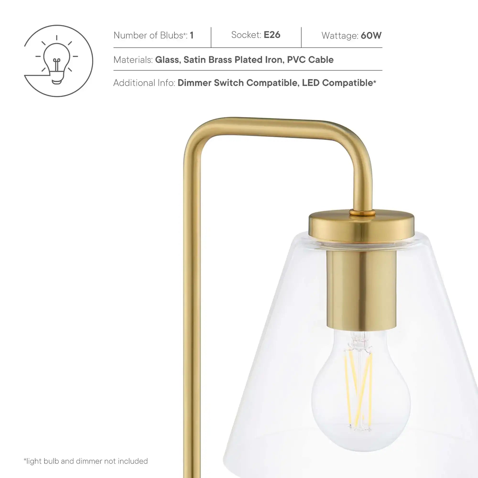 Element Glass Table Lamp by Modway - Best Buy Furniture