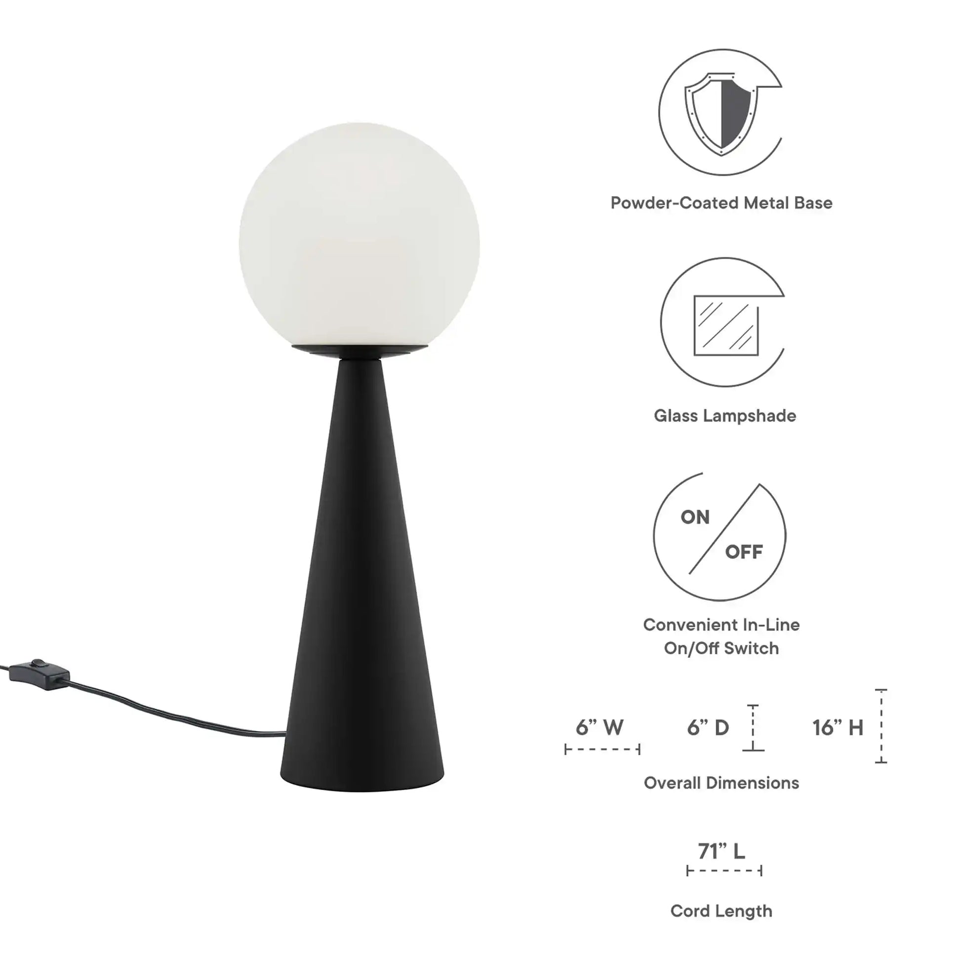 Apex Glass Globe Glass Table Lamp by Modway - Best Buy Furniture