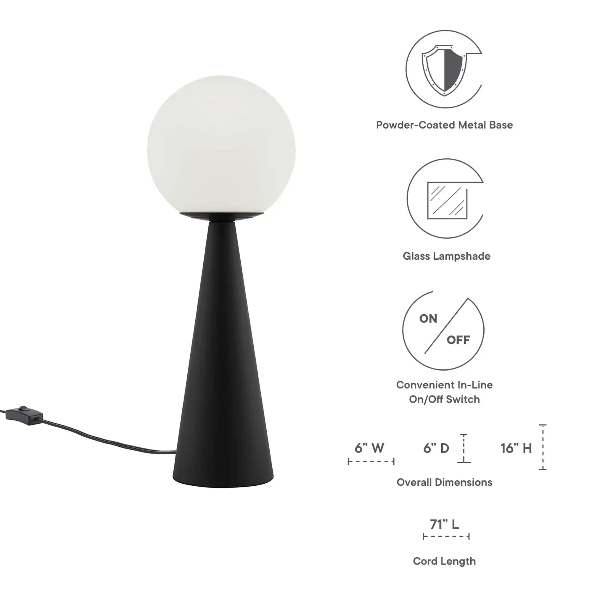Apex Glass Globe Glass Table Lamp by Modway - Best Buy Furniture