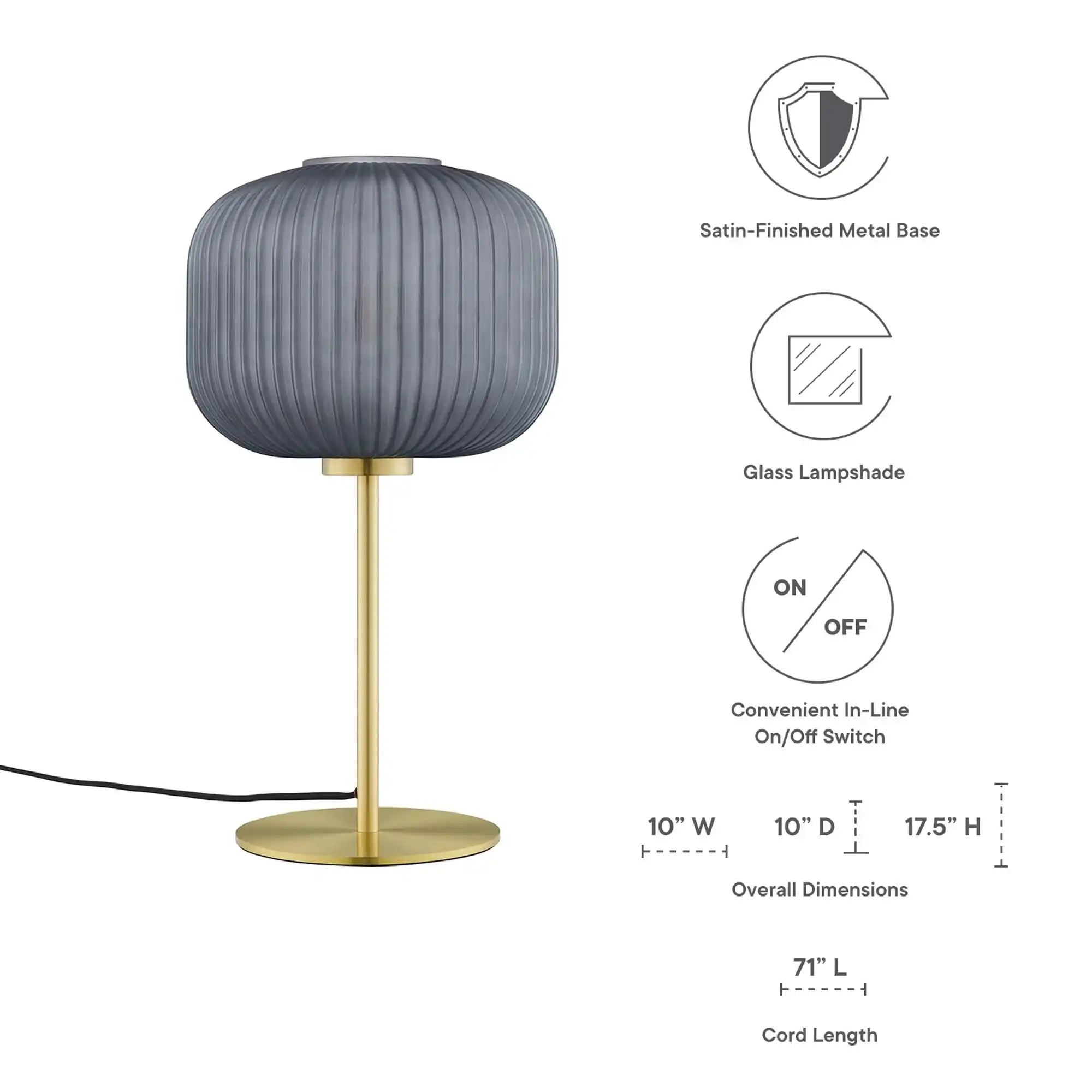 Reprise Glass Sphere Glass and Metal Table Lamp by Modway - Best Buy Furniture