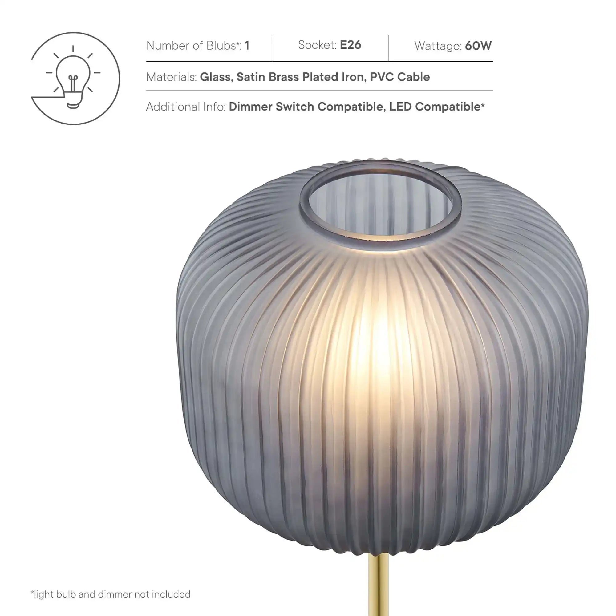 Reprise Glass Sphere Glass and Metal Table Lamp by Modway - Best Buy Furniture