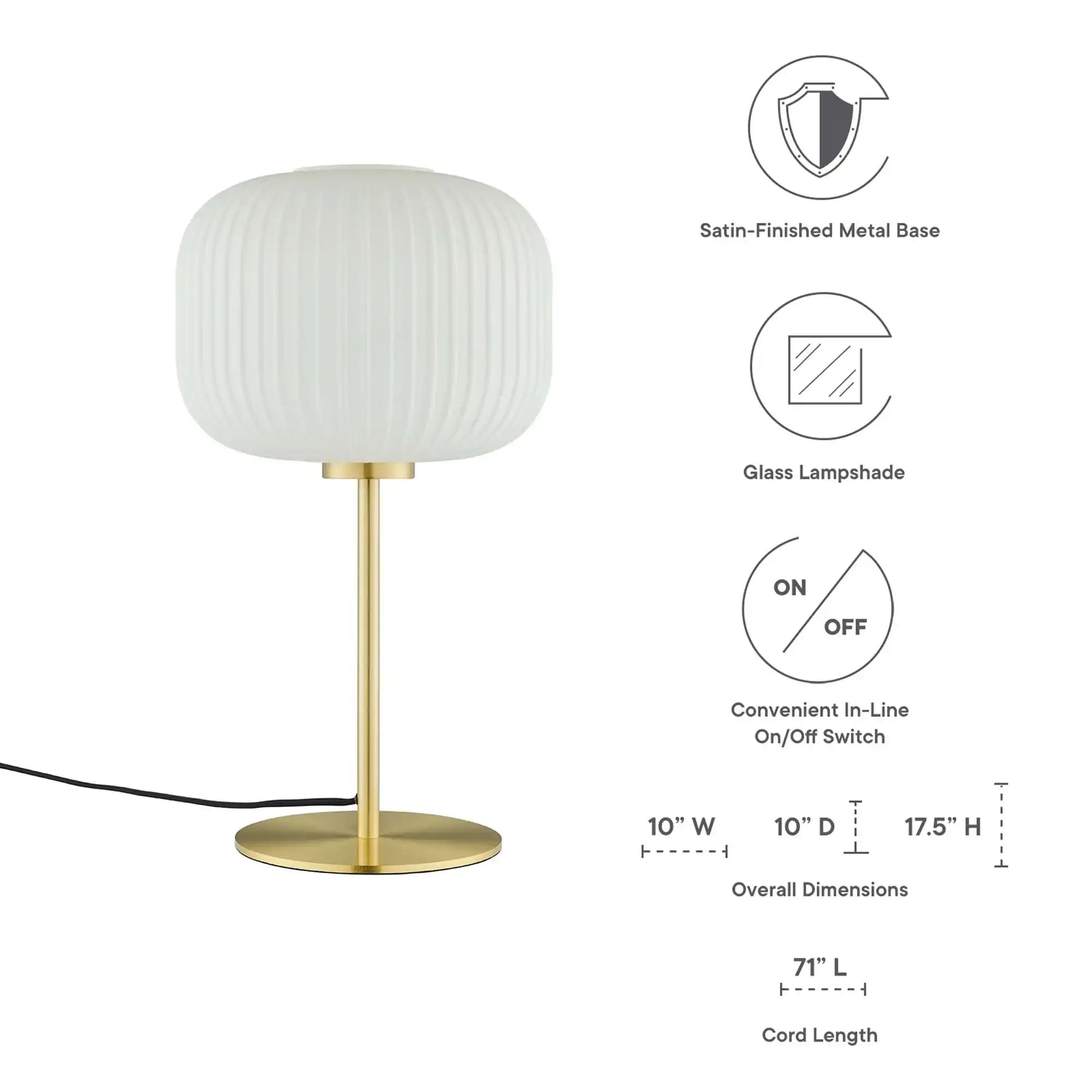 Reprise Glass Sphere Glass and Metal Table Lamp by Modway - Best Buy Furniture