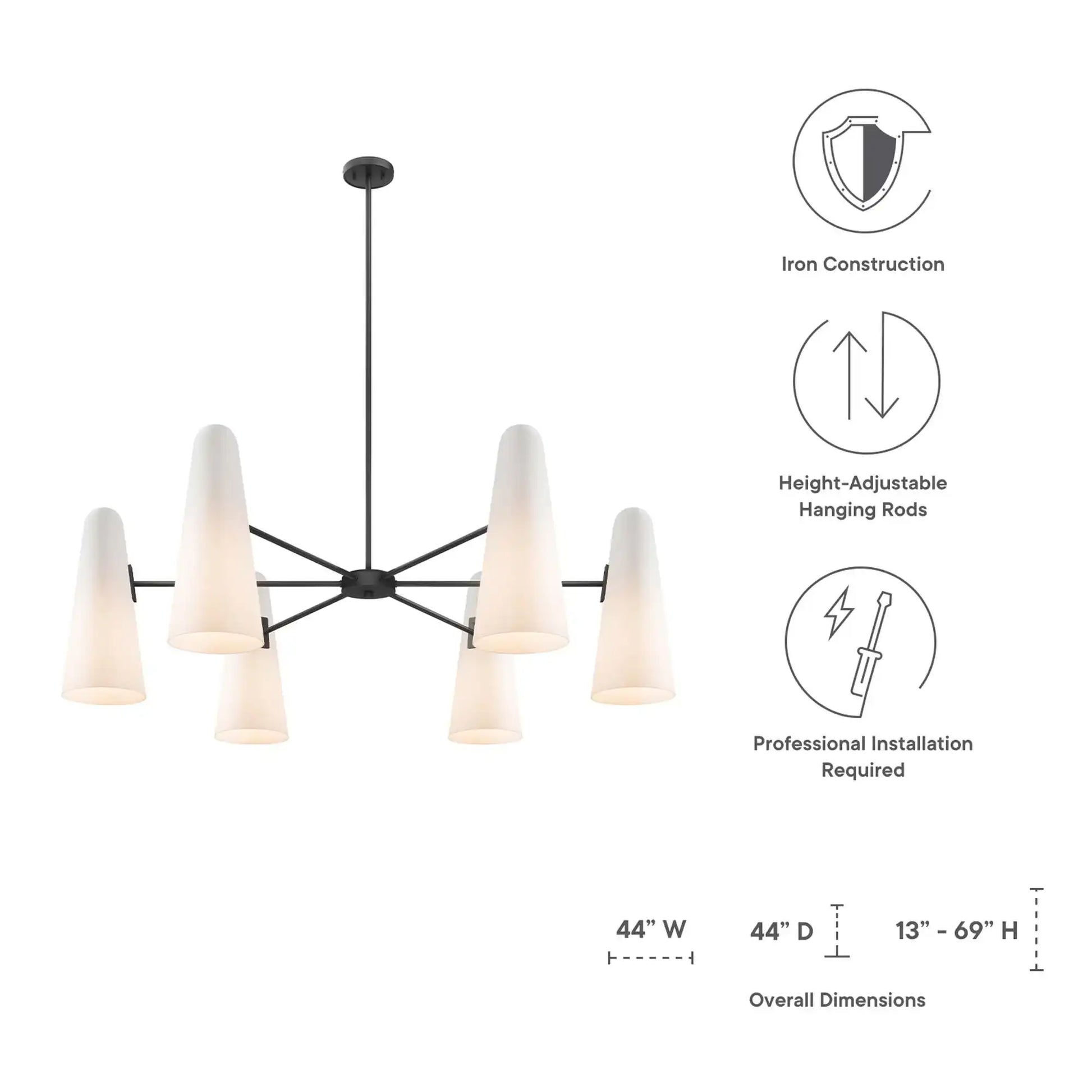 Beacon 6-Light Chandelier by Modway - Best Buy Furniture