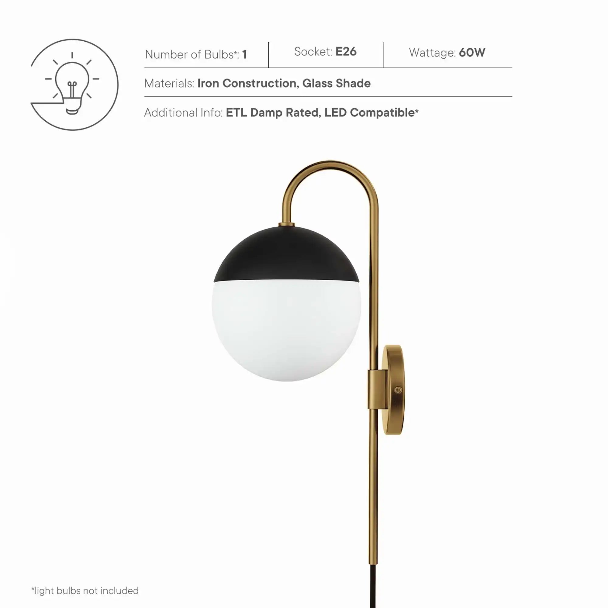 Stellar 1-Light Wall Sconce by Modway - Best Buy Furniture