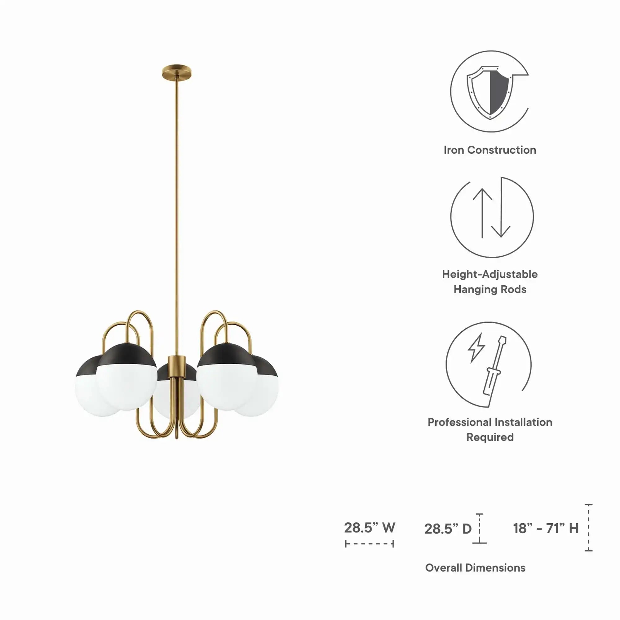 Stellar 5-Light Chandelier by Modway - Best Buy Furniture
