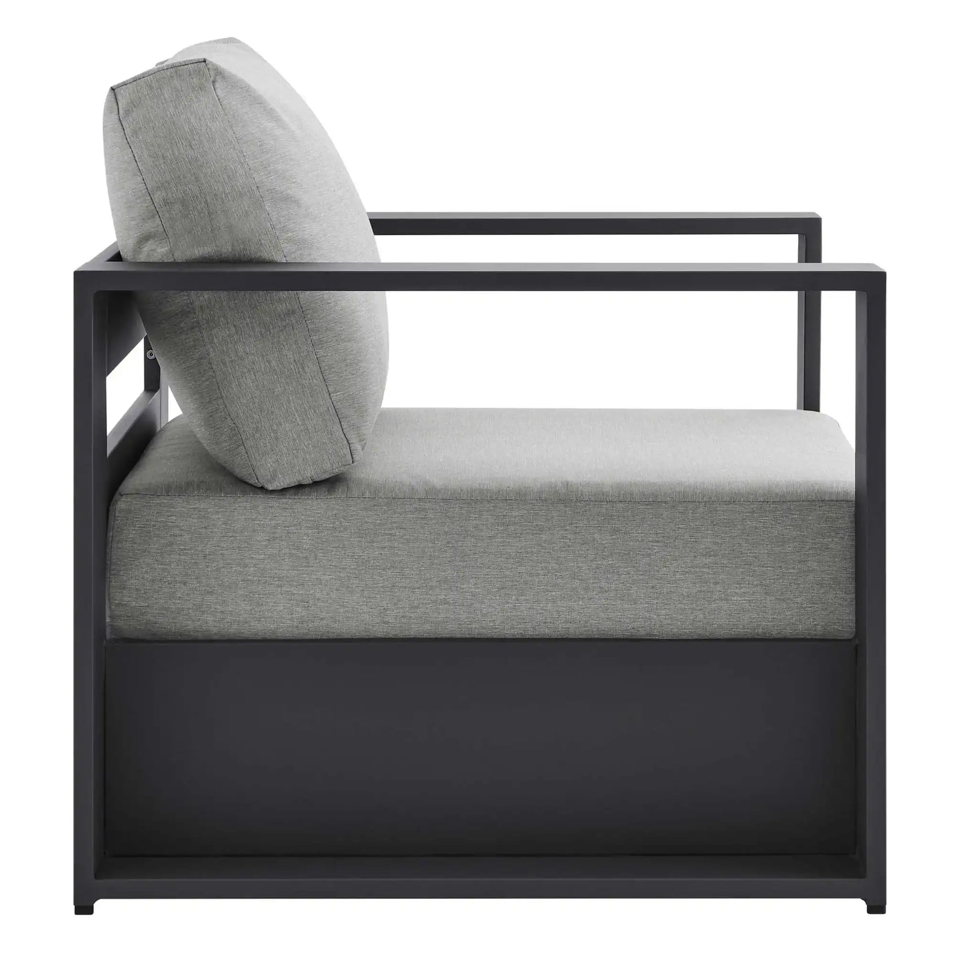 Tahoe Outdoor Patio Powder-Coated Aluminum Armchair in Gray Gray - Best Buy Furniture
