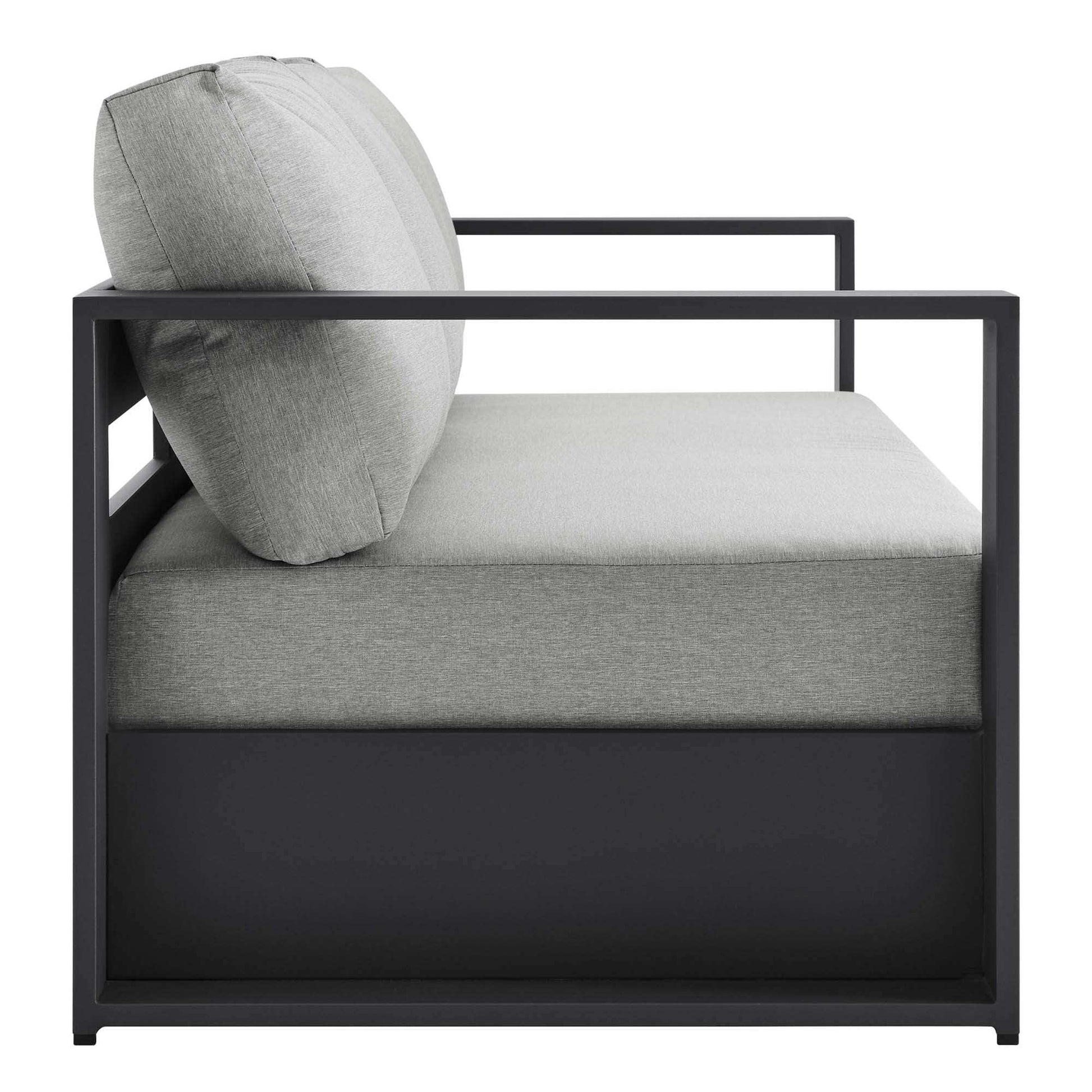 Tahoe Outdoor Patio Powder-Coated Aluminum Sofa in Gray - Best Buy Furniture