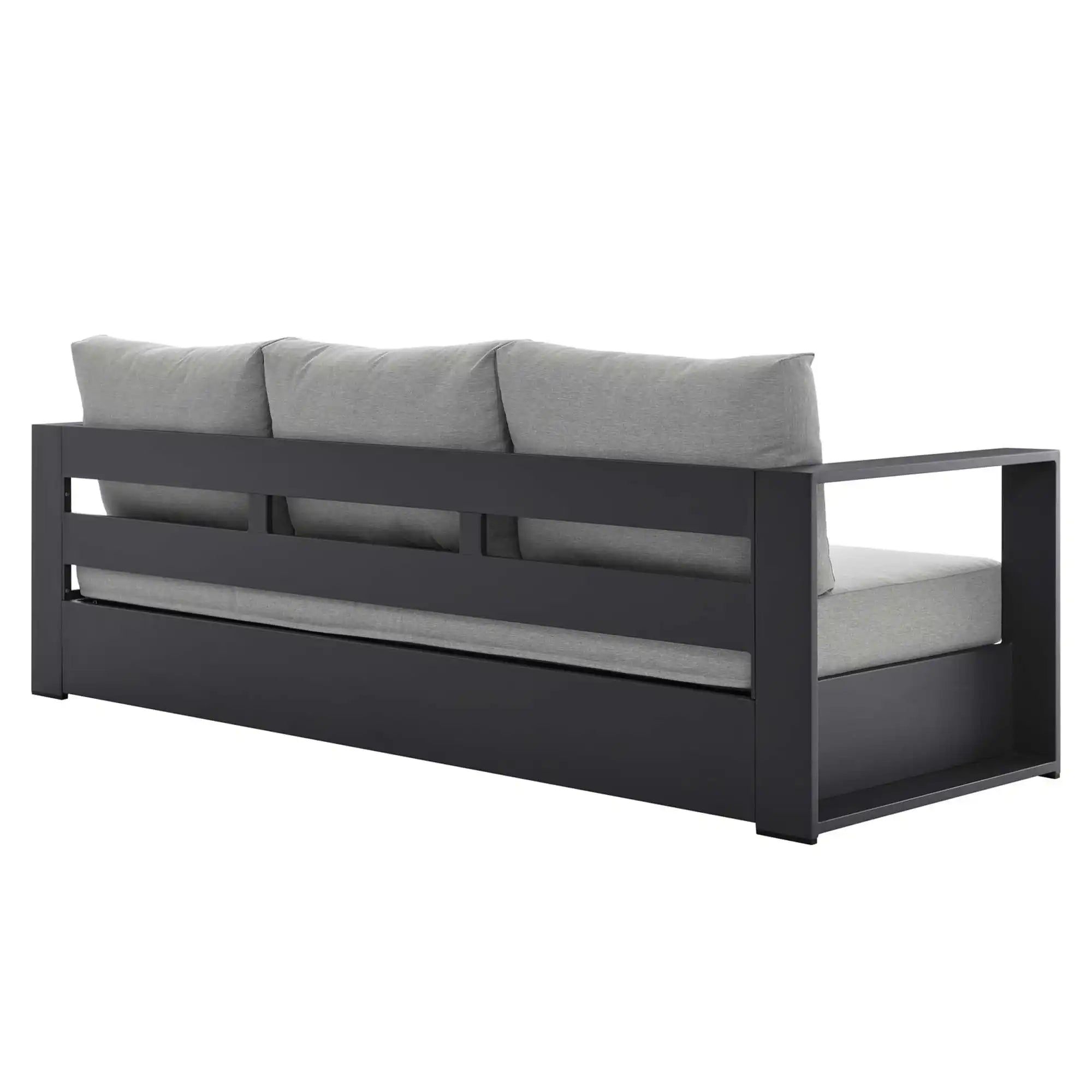 Tahoe Outdoor Patio Powder-Coated Aluminum Sofa in Gray - Best Buy Furniture