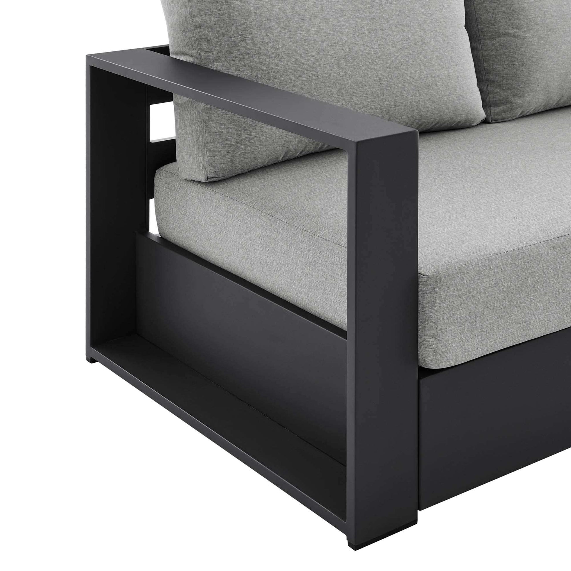 Tahoe Outdoor Patio Powder-Coated Aluminum Sofa in Gray - Best Buy Furniture