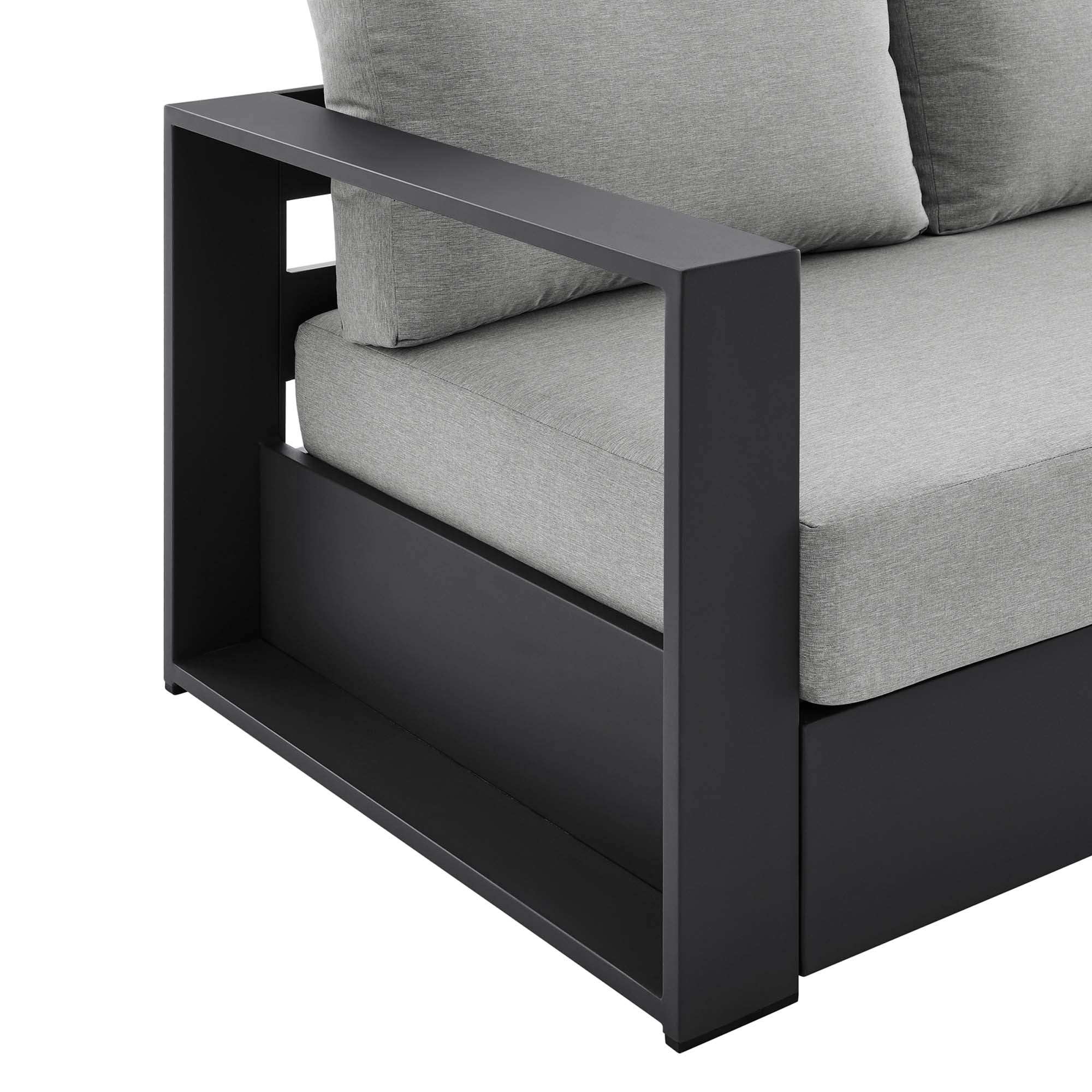 Tahoe Outdoor Patio Powder-Coated Aluminum Sofa in Gray - Best Buy Furniture