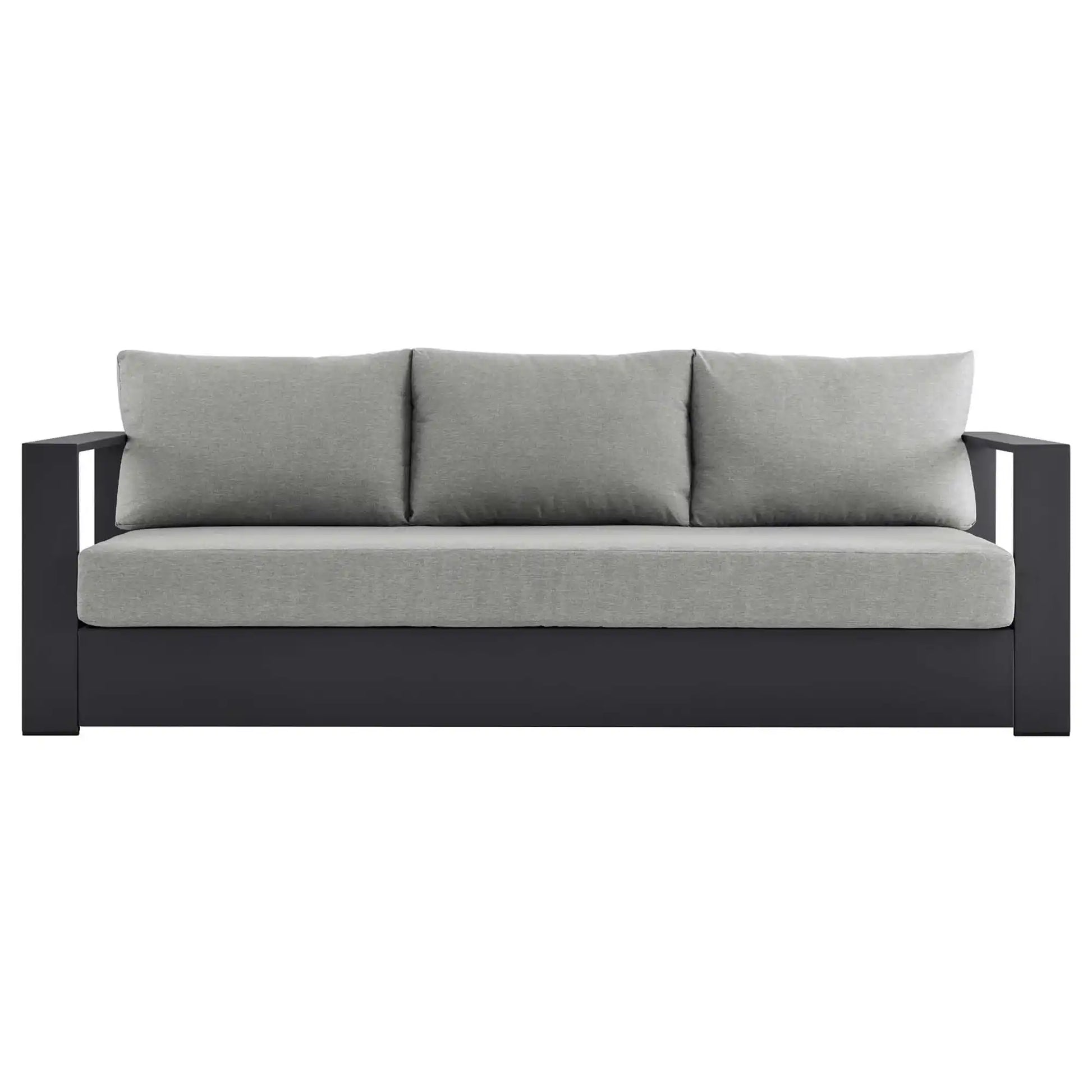 Tahoe Outdoor Patio Powder-Coated Aluminum Sofa in Gray - Best Buy Furniture