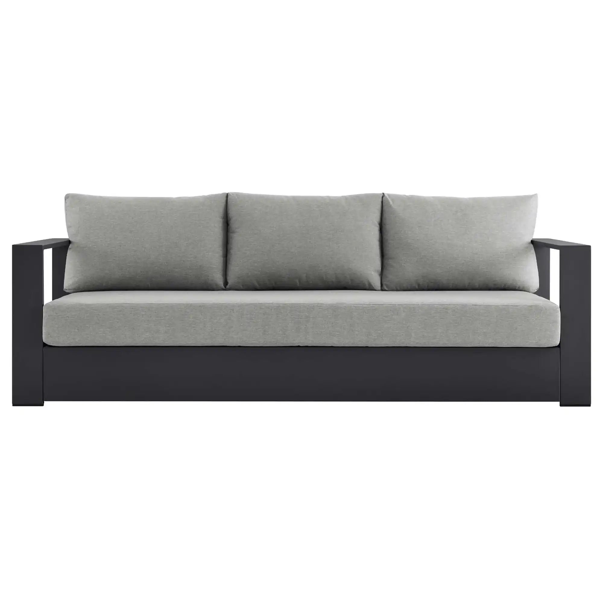 Tahoe Outdoor Patio Powder-Coated Aluminum Sofa in Gray - Best Buy Furniture