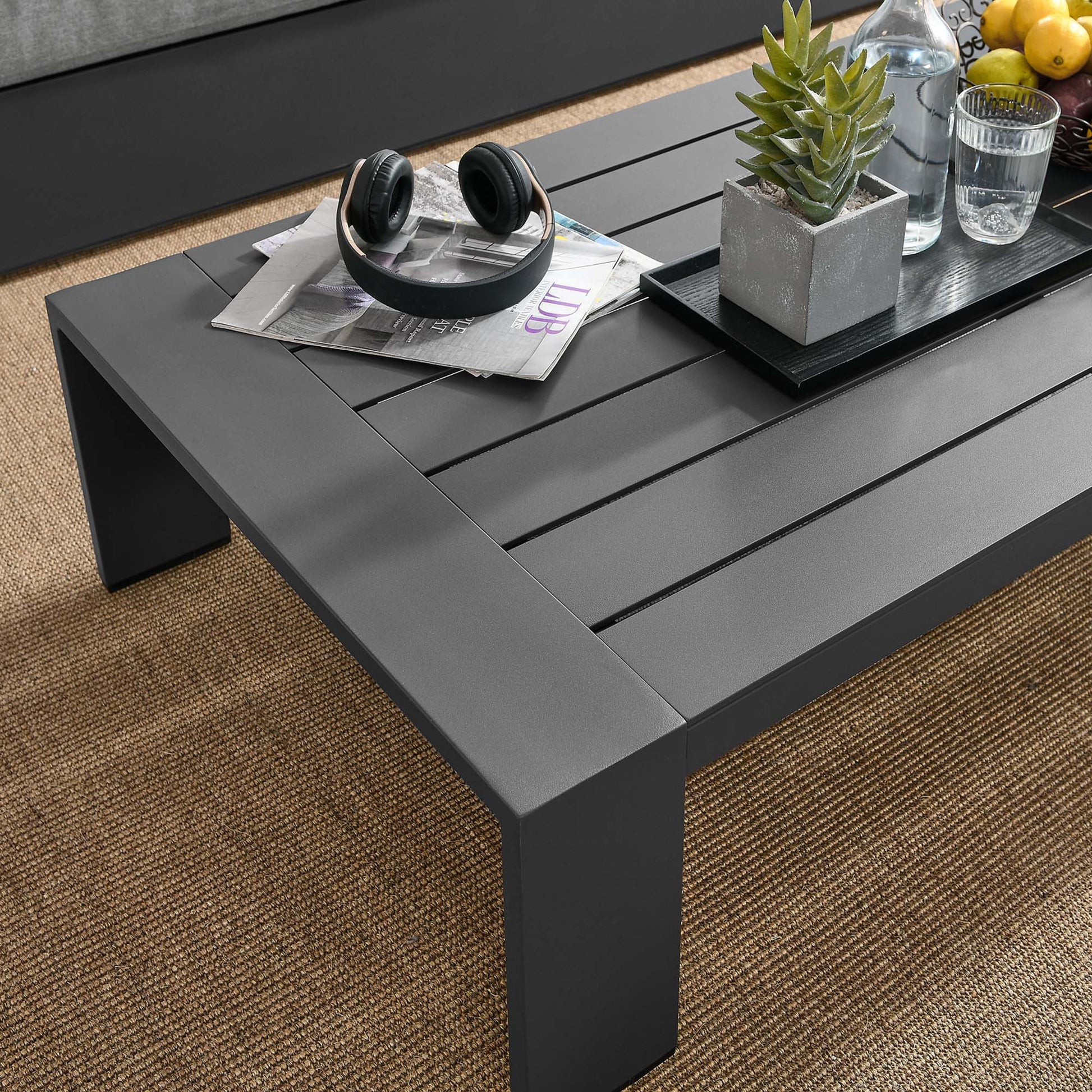 Tahoe Outdoor Patio Powder-Coated Aluminum Coffee Table by Modway - Best Buy Furniture