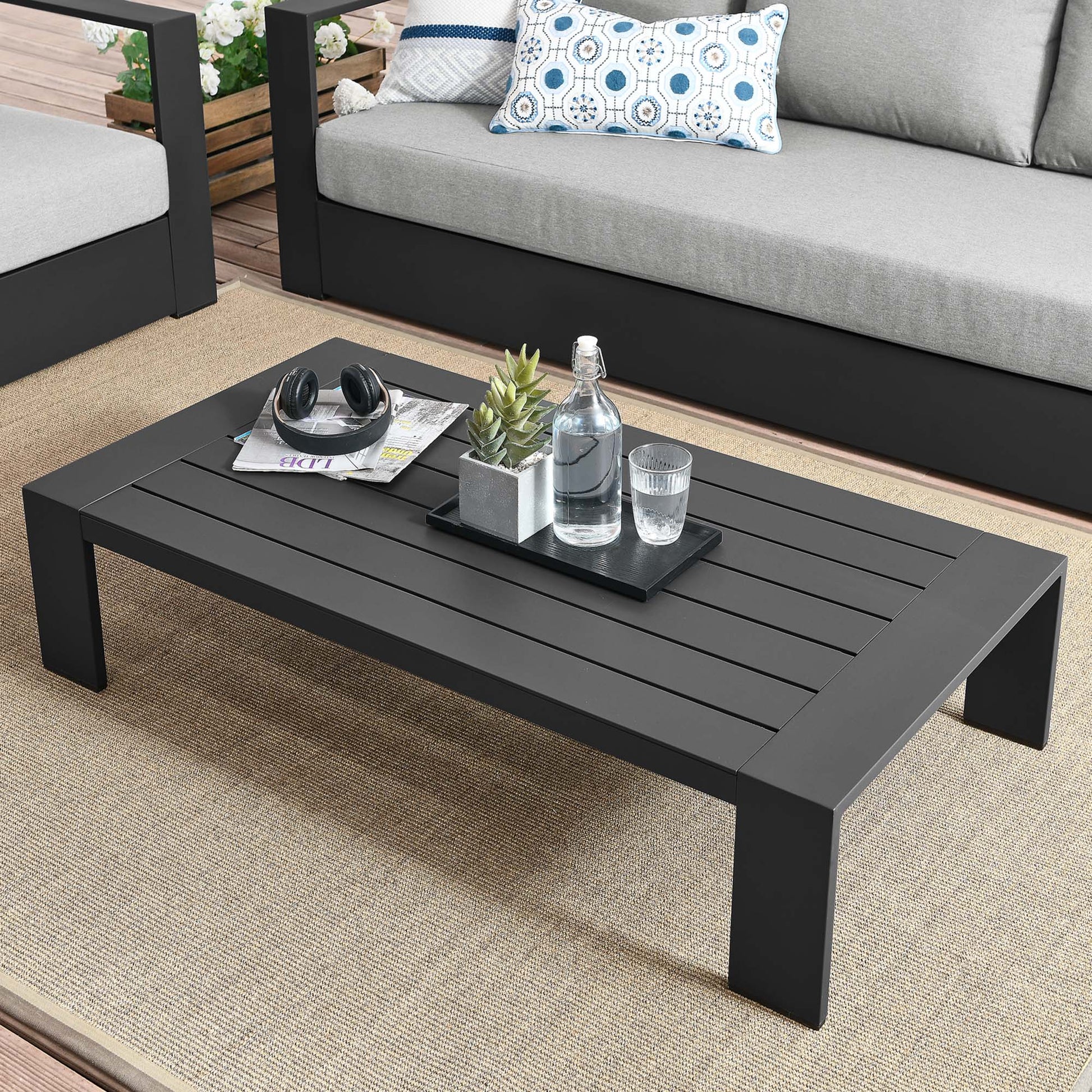 Tahoe Outdoor Patio Powder-Coated Aluminum Coffee Table by Modway - Best Buy Furniture