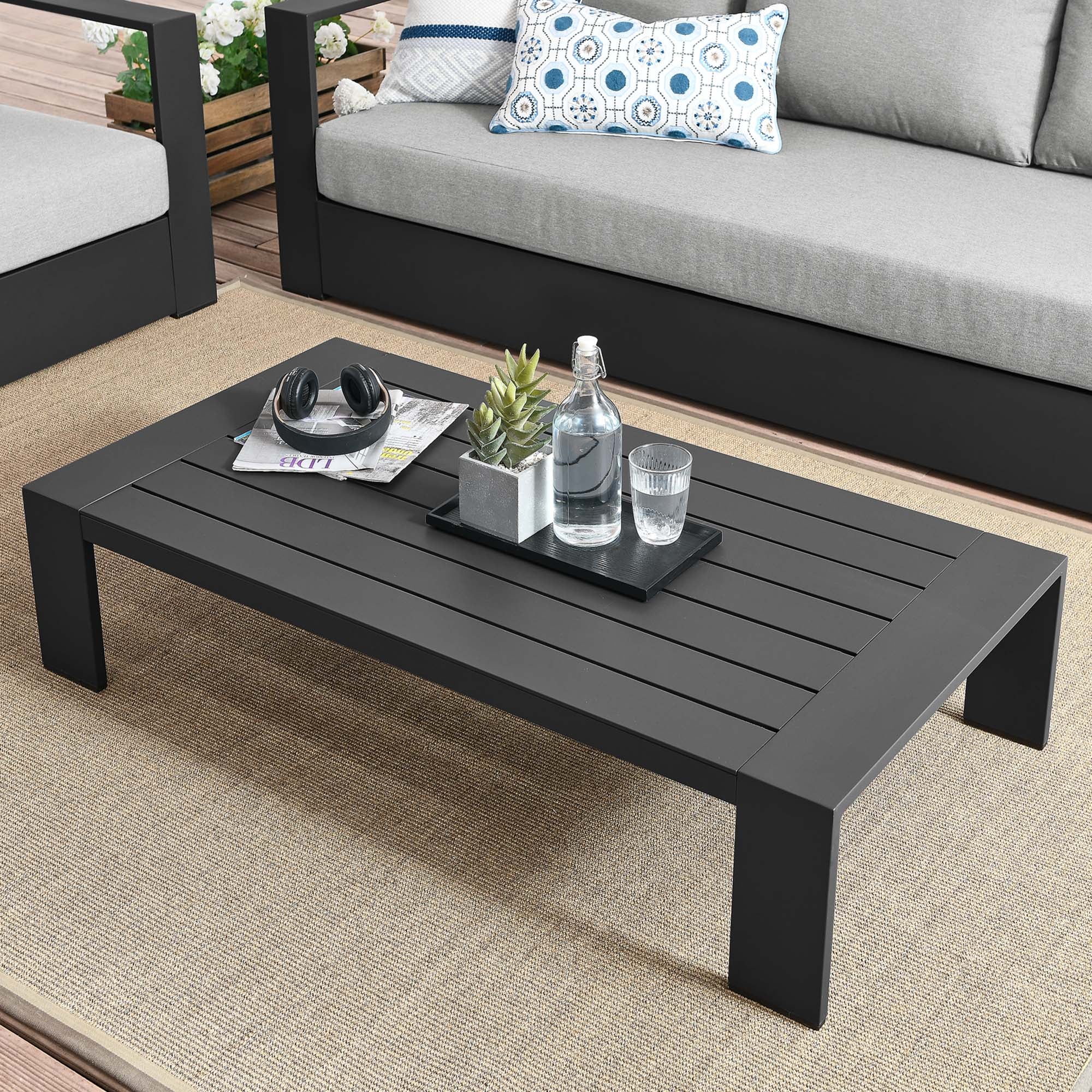 Tahoe Outdoor Patio Powder-Coated Aluminum Coffee Table by Modway - Best Buy Furniture