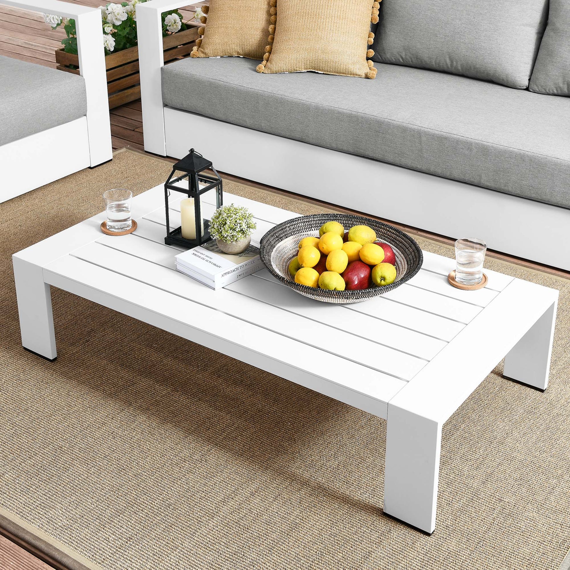 Tahoe Outdoor Patio Powder-Coated Aluminum Coffee Table by Modway - Best Buy Furniture