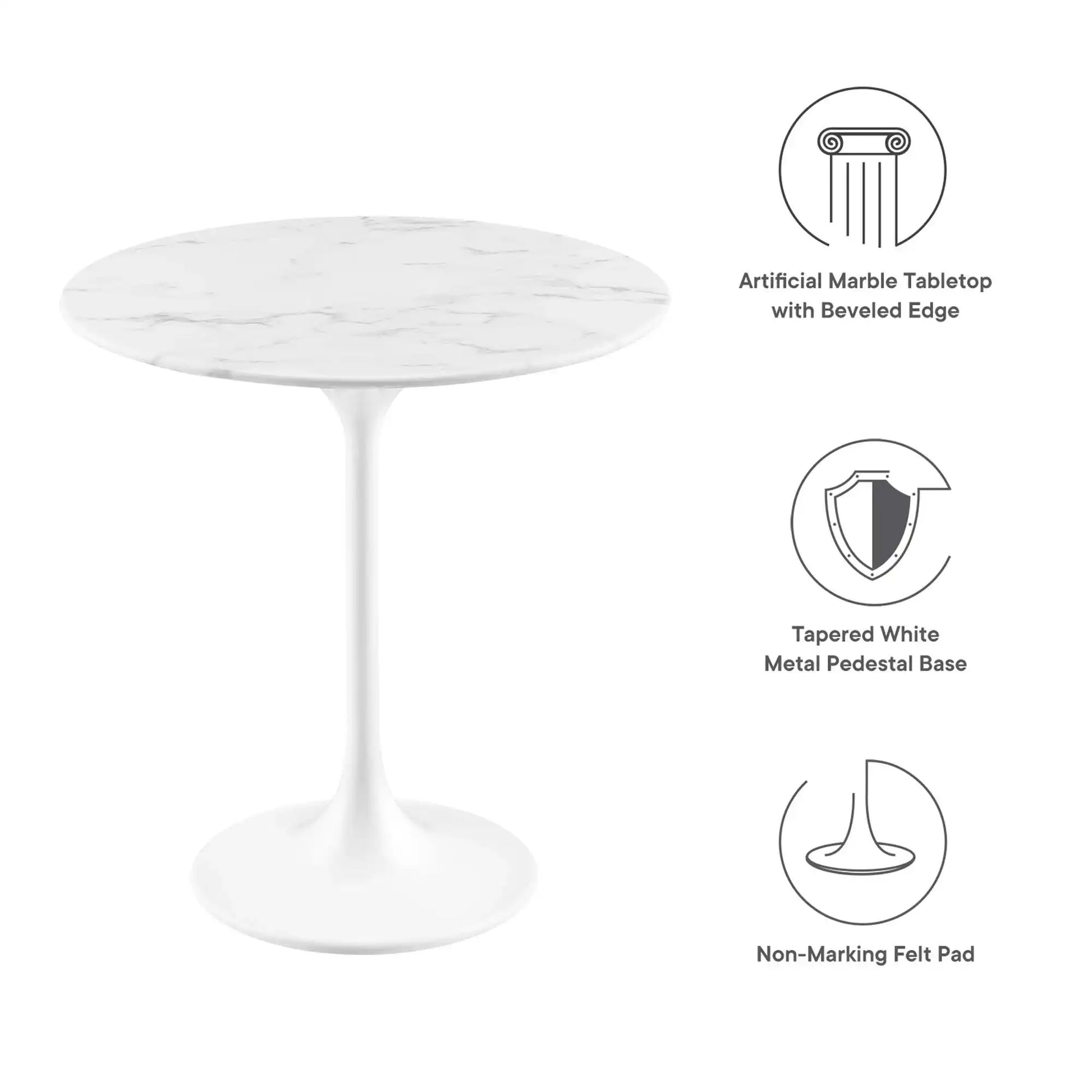 Lippa 20" Round Faux Marble Side Table by Modway - Best Buy Furniture