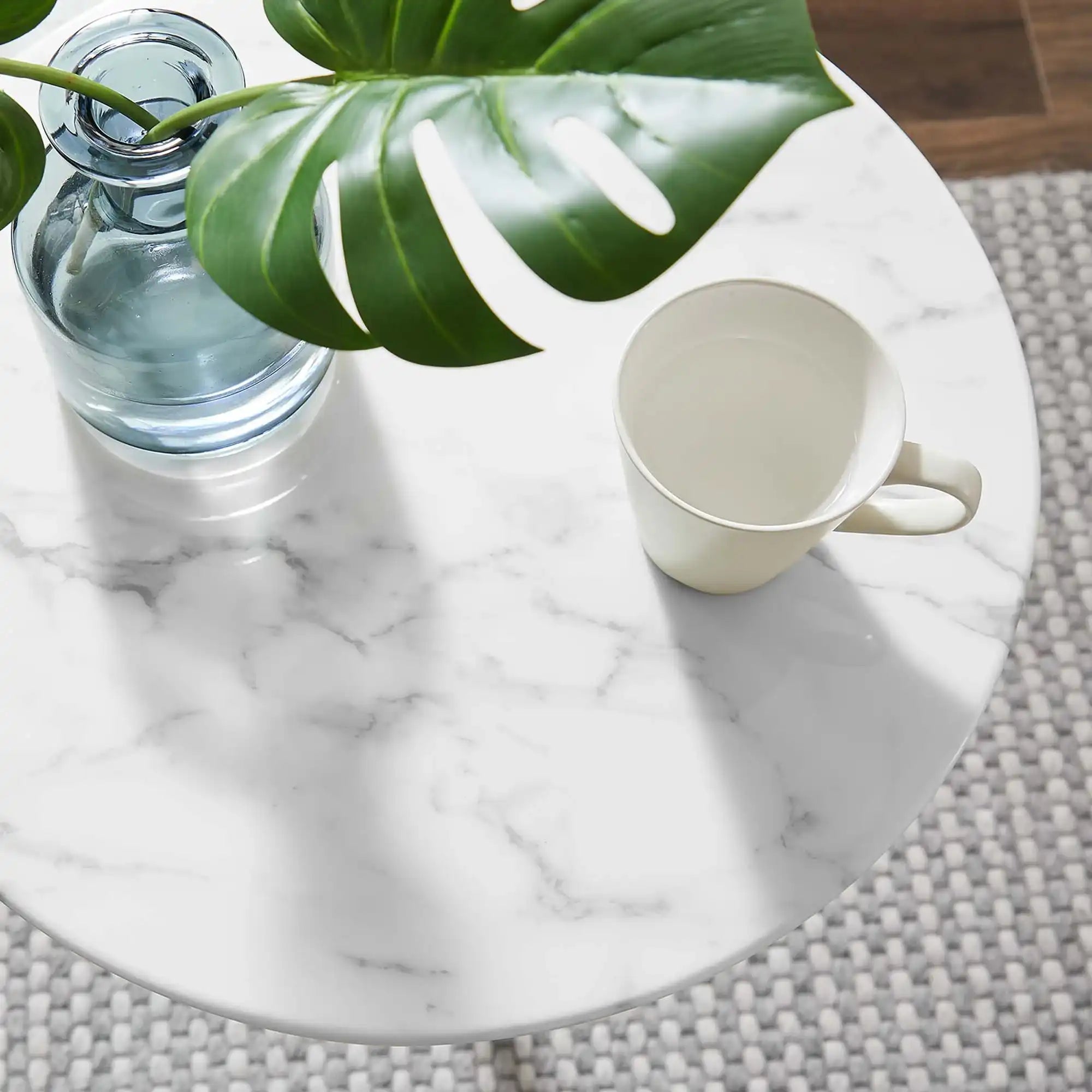 Lippa 20" Round Faux Marble Side Table by Modway - Best Buy Furniture