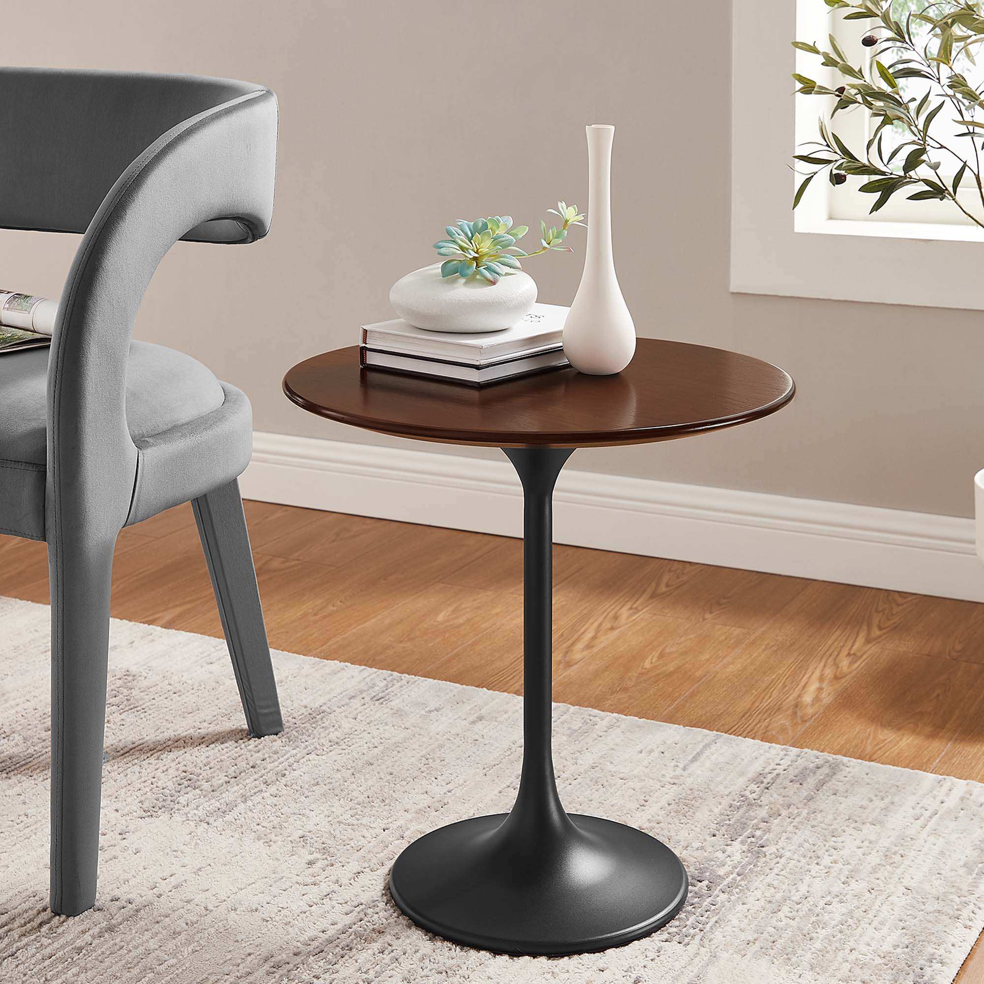 Lippa 20" Round Wood Side Table by Modway - Best Buy Furniture