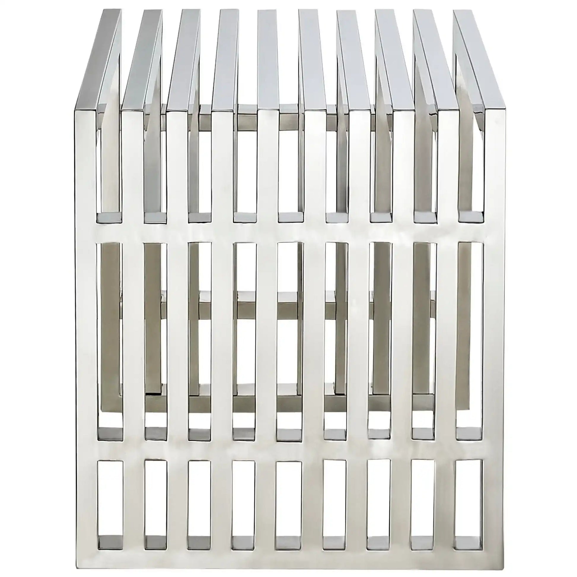 Gridiron Small Stainless Steel Bench by Modway - Best Buy Furniture