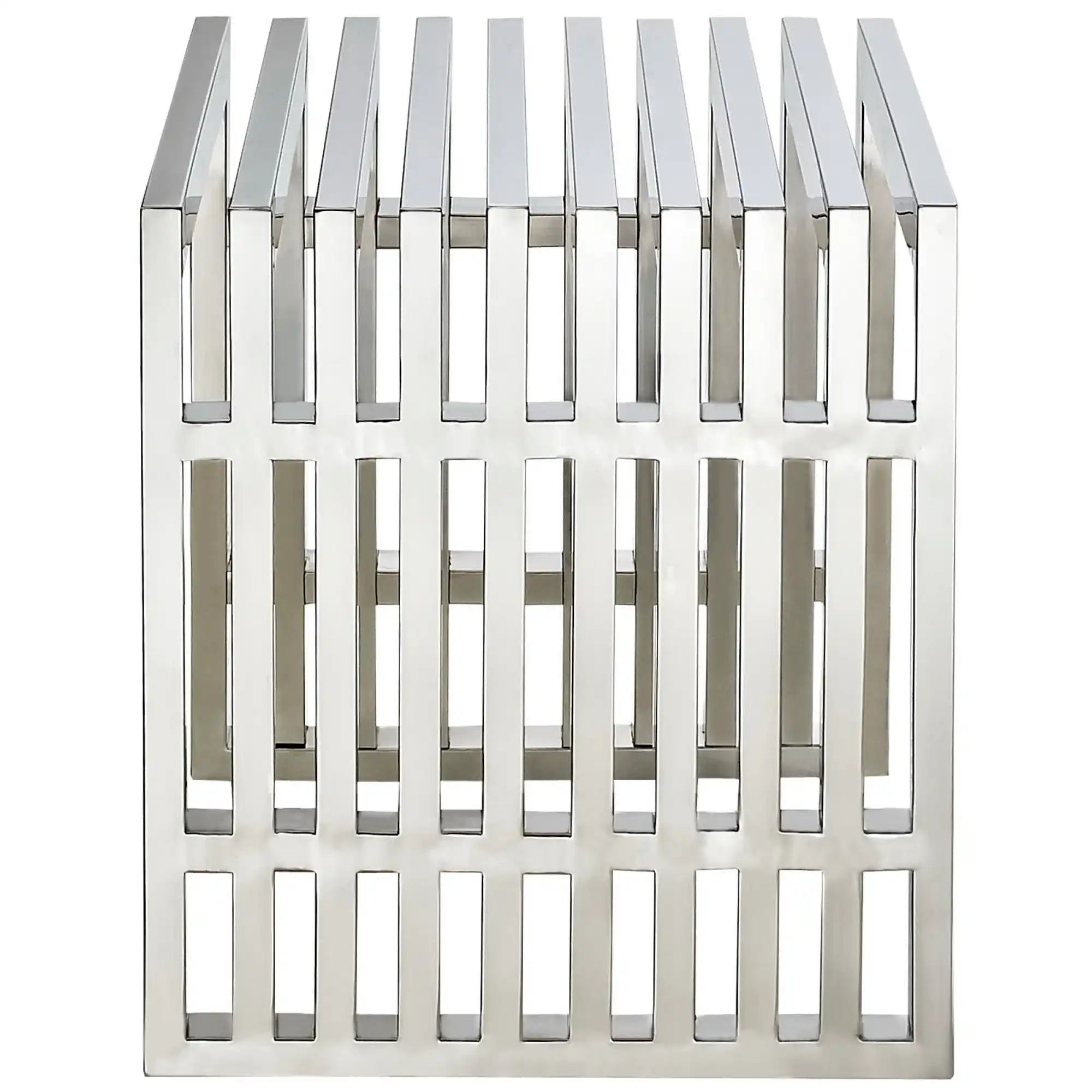 Gridiron Small Stainless Steel Bench by Modway - Best Buy Furniture