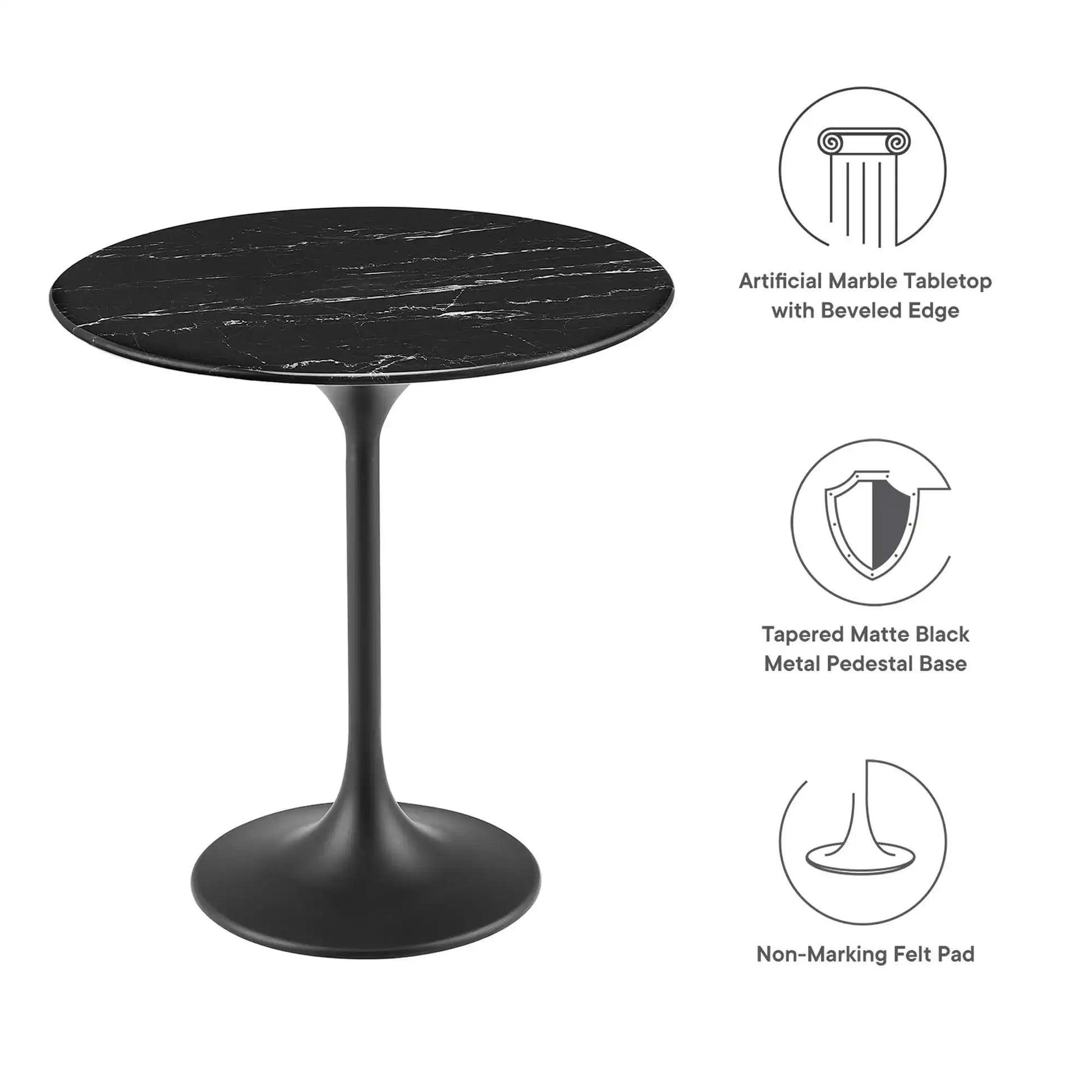 Lippa 20" Round Faux Marble Side Table by Modway - Best Buy Furniture