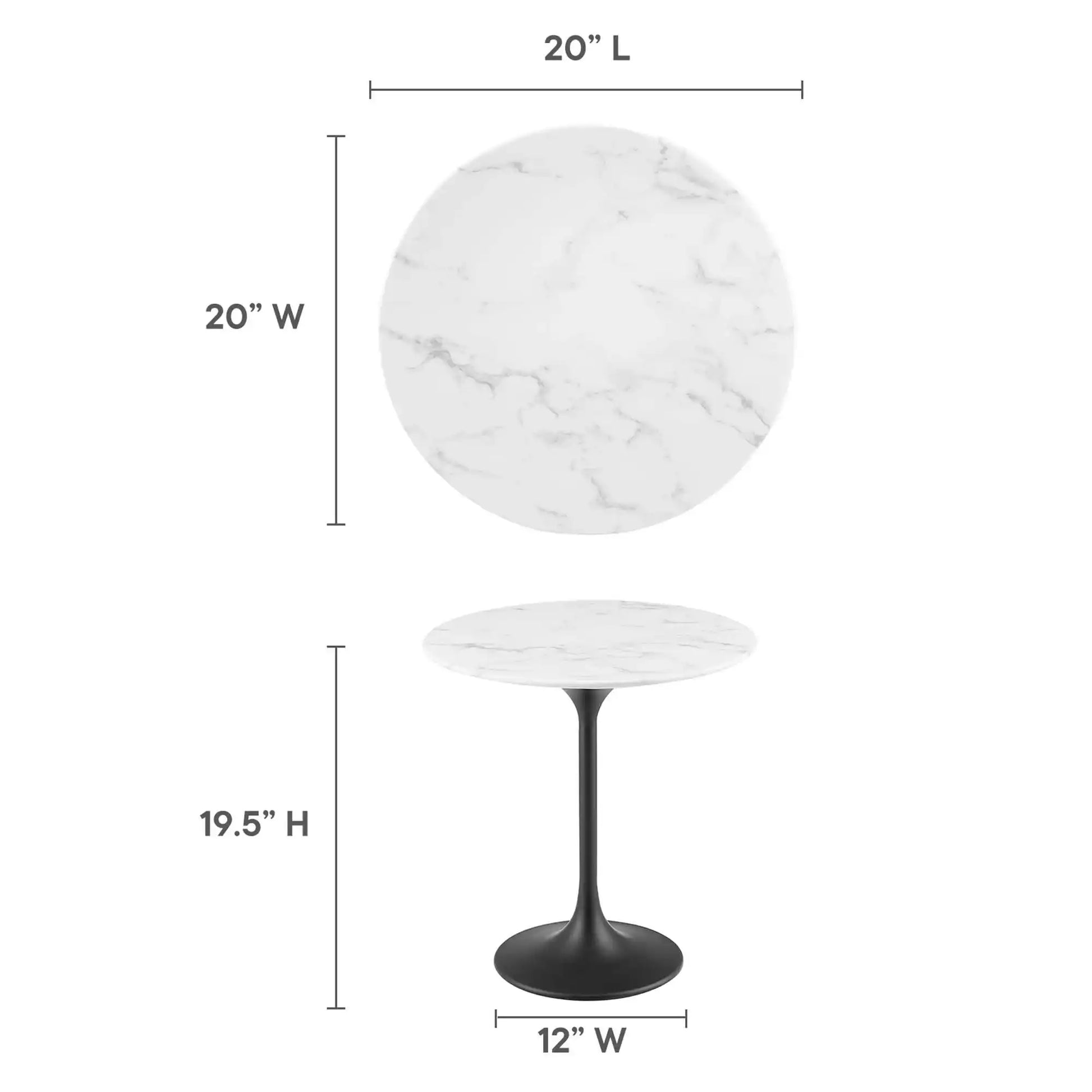 Lippa 20" Round Faux Marble Side Table by Modway - Best Buy Furniture