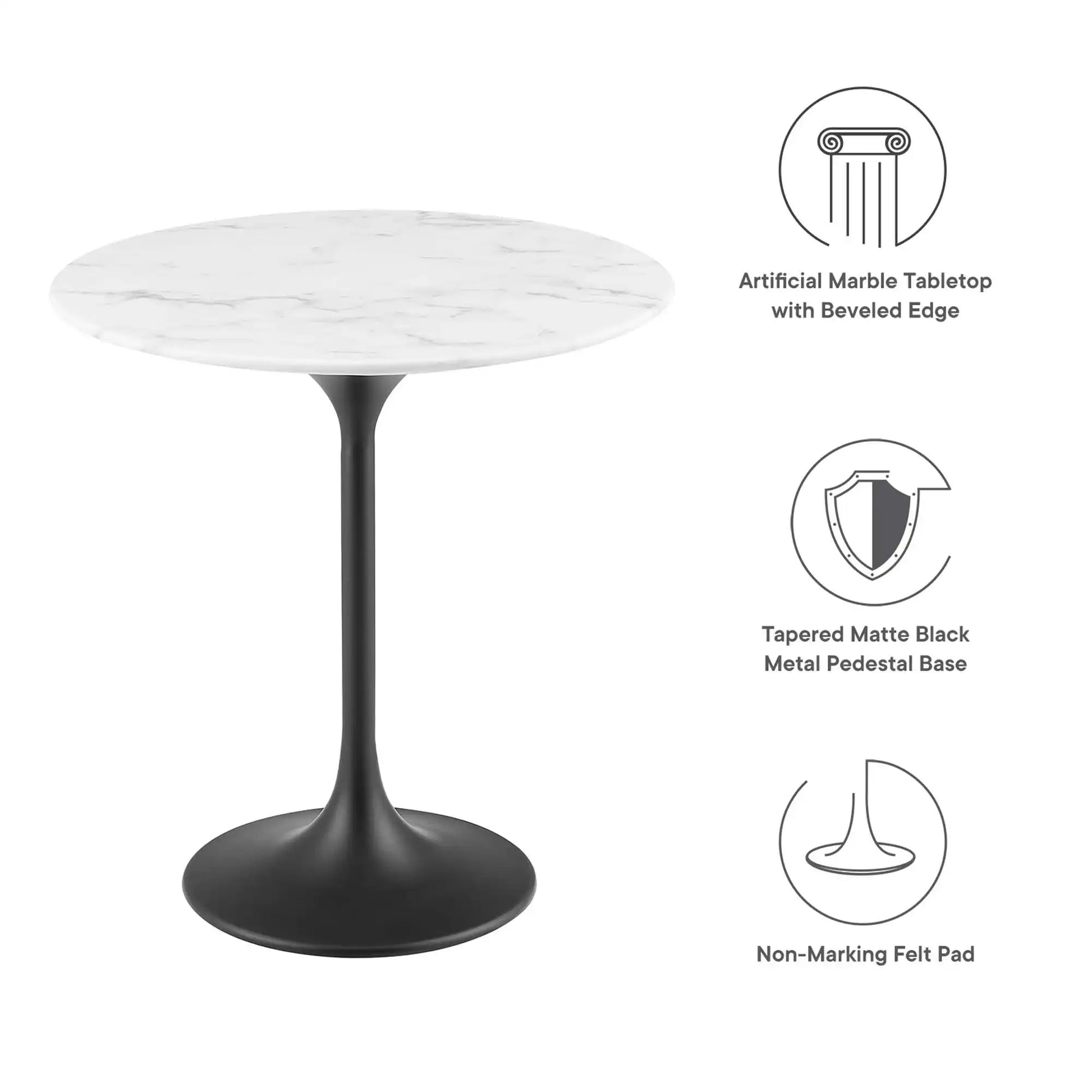 Lippa 20" Round Faux Marble Side Table by Modway - Best Buy Furniture