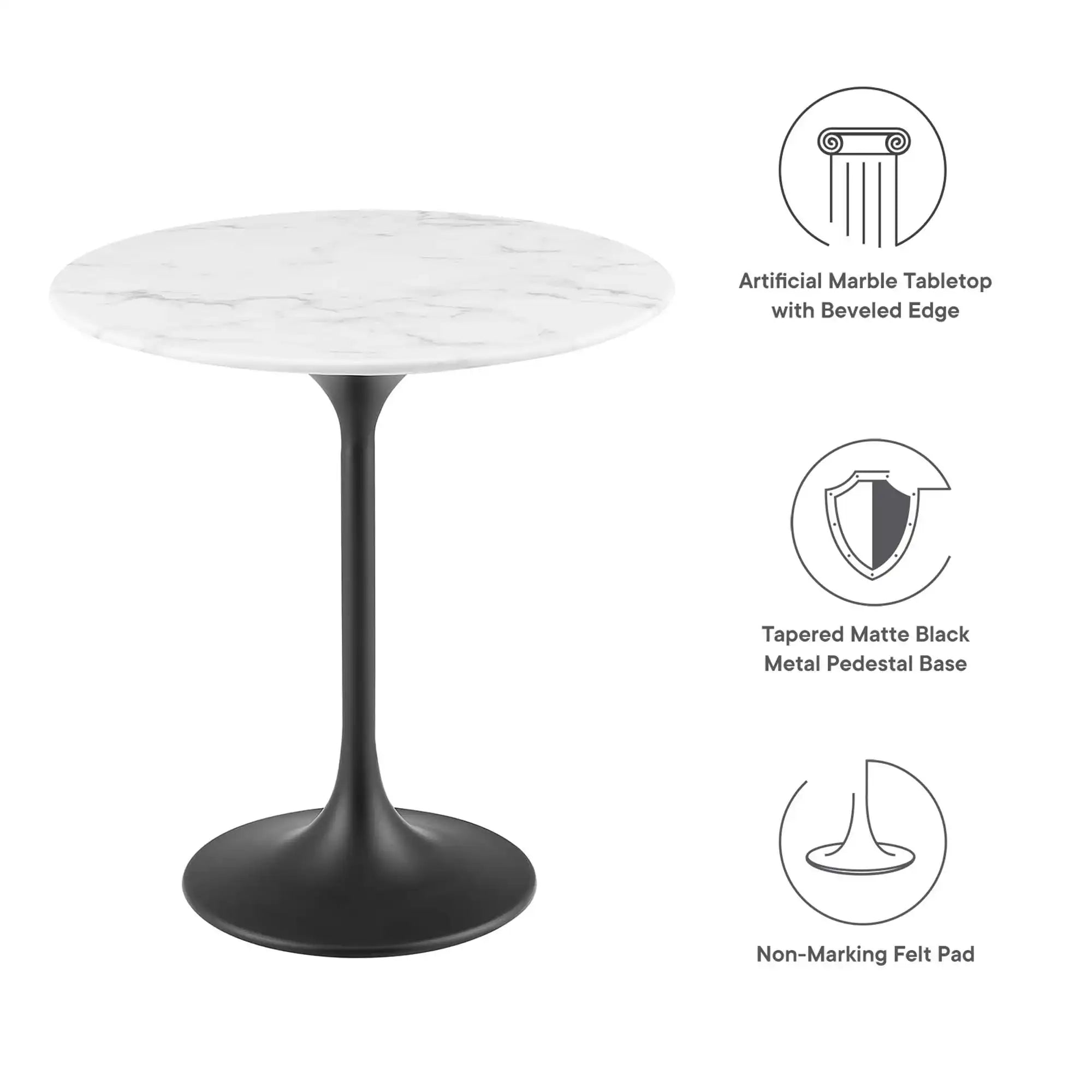 Lippa 20" Round Faux Marble Side Table by Modway - Best Buy Furniture