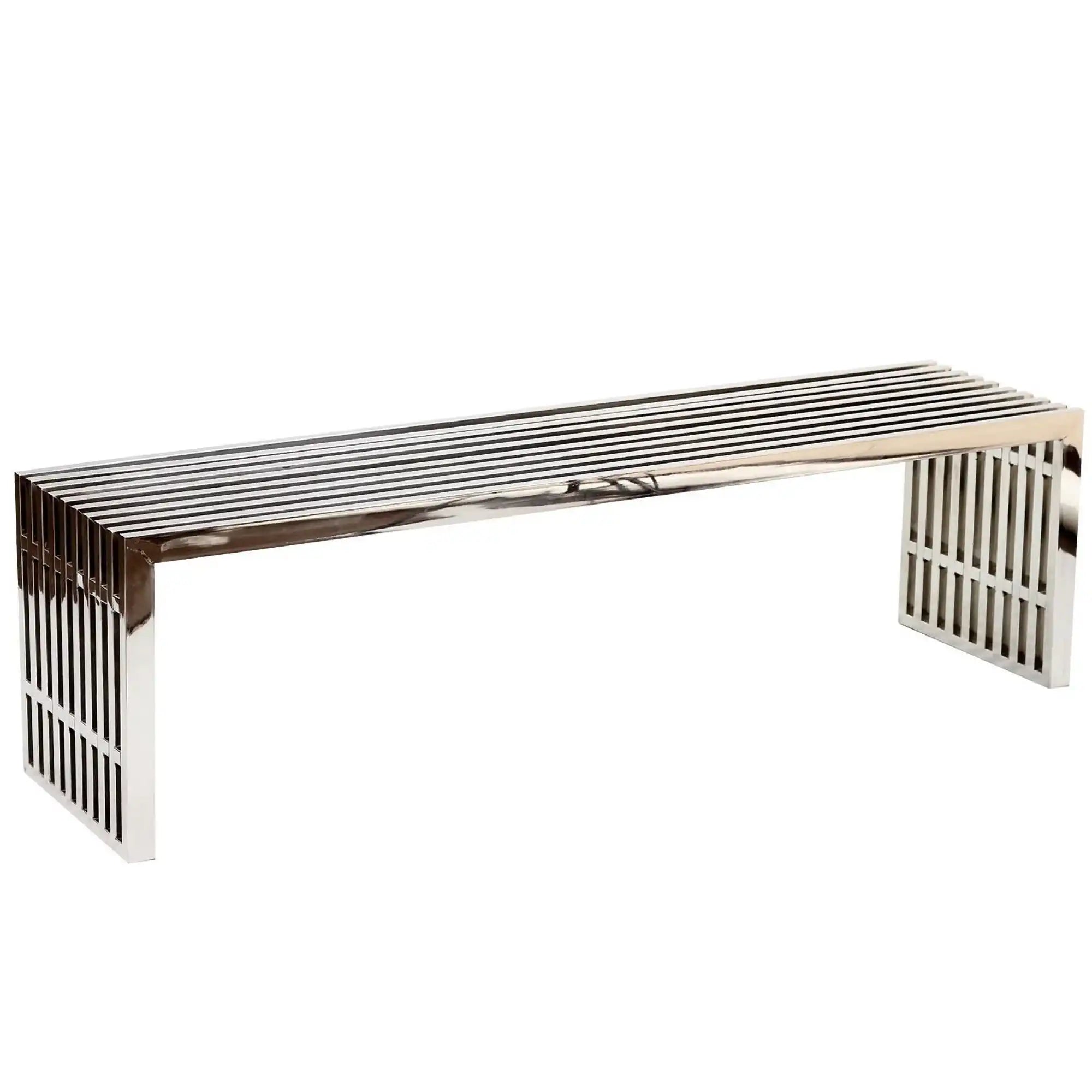 Gridiron Large Stainless Steel Bench by Modway - Best Buy Furniture