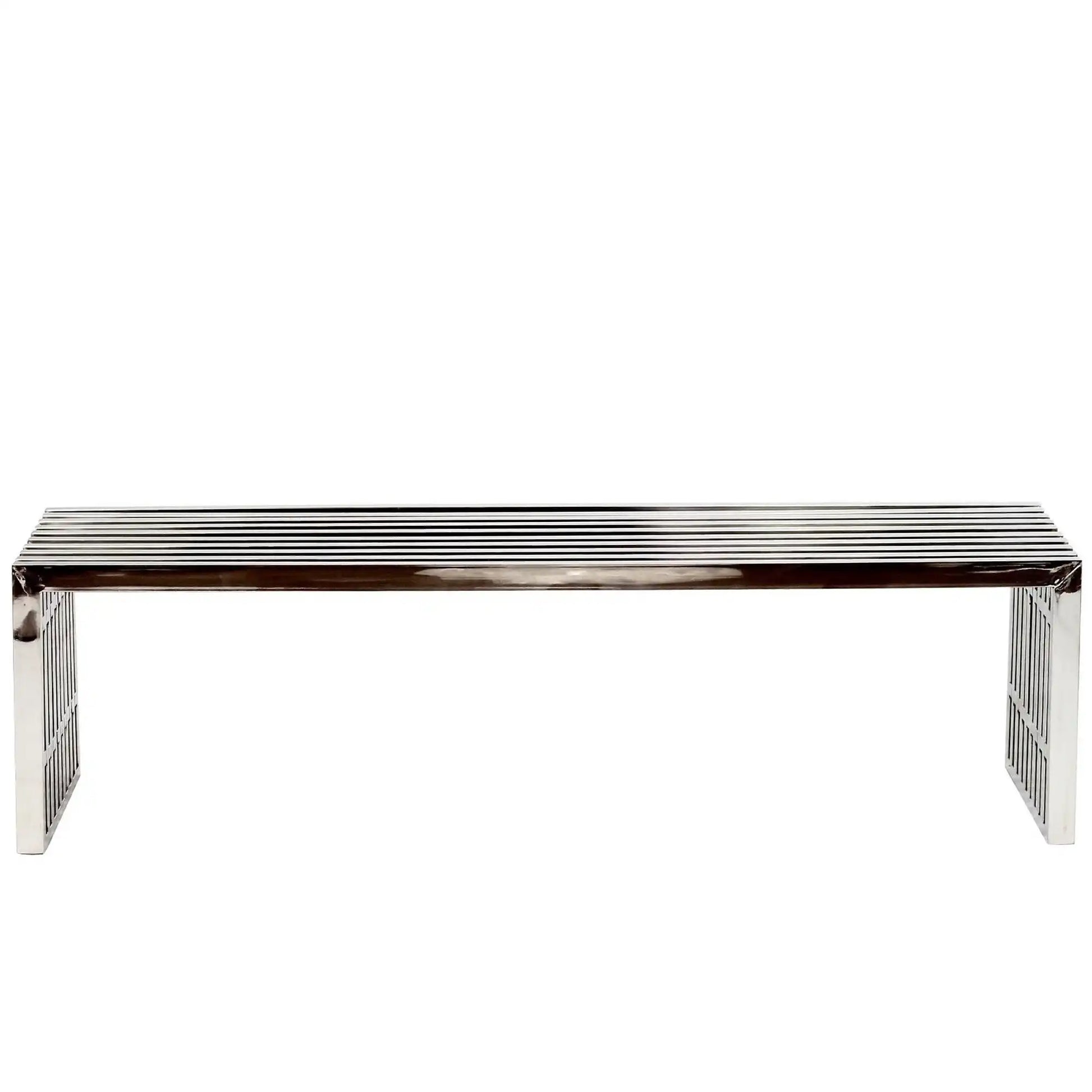 Gridiron Large Stainless Steel Bench by Modway - Best Buy Furniture
