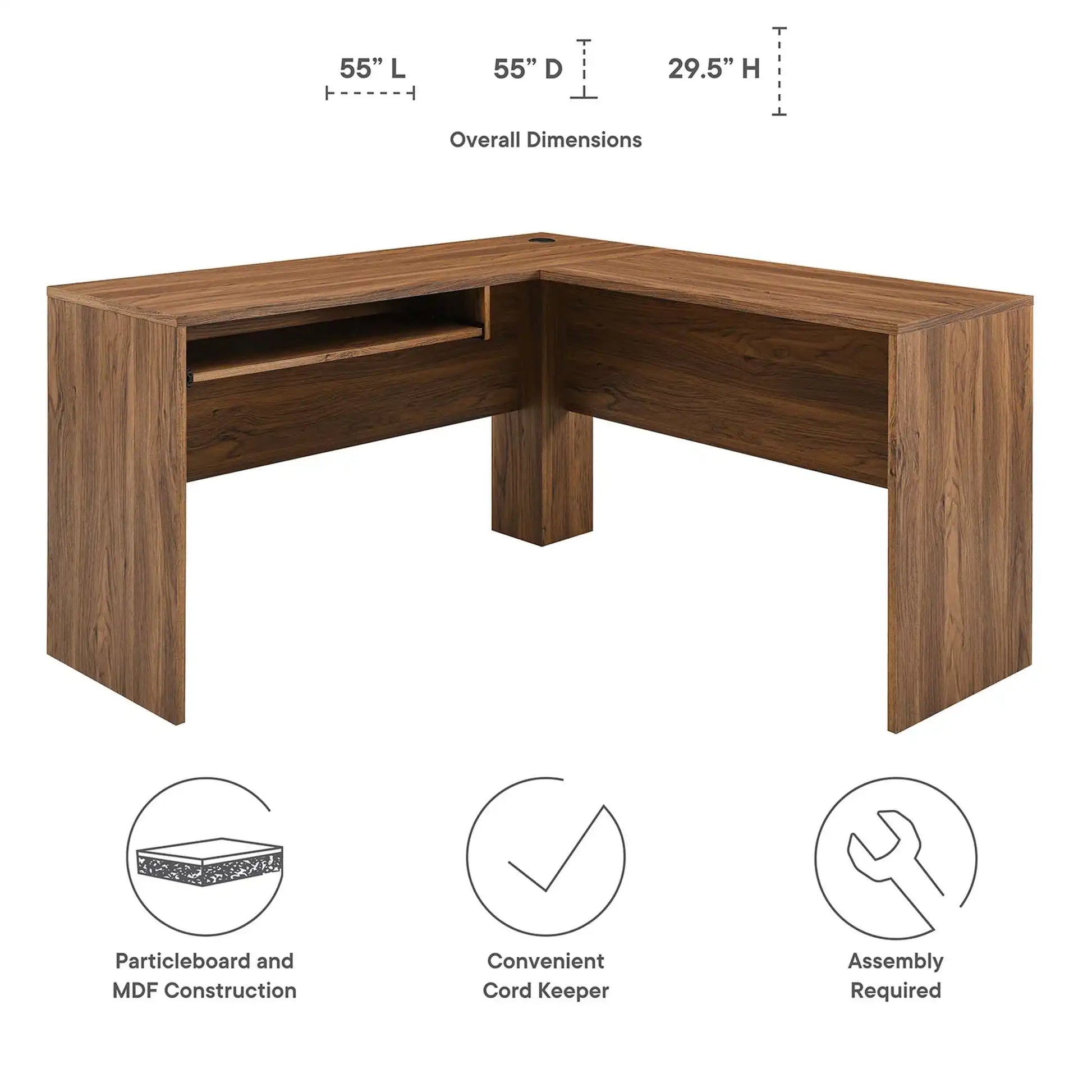 Venture L-Shaped Wood Office Desk by Modway - Best Buy Furniture