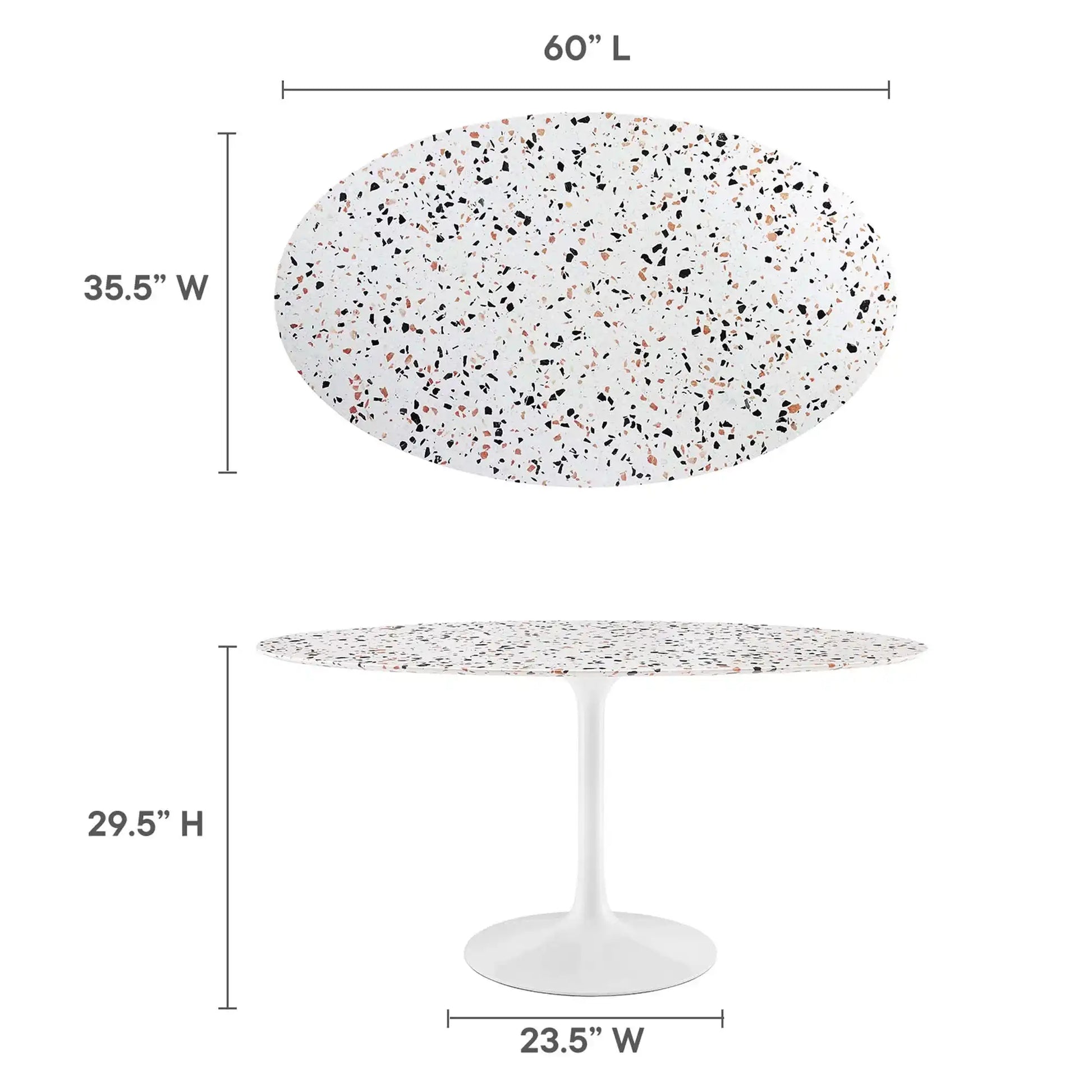 Lippa 60" Oval Terrazzo Dining Table by Modway - Best Buy Furniture