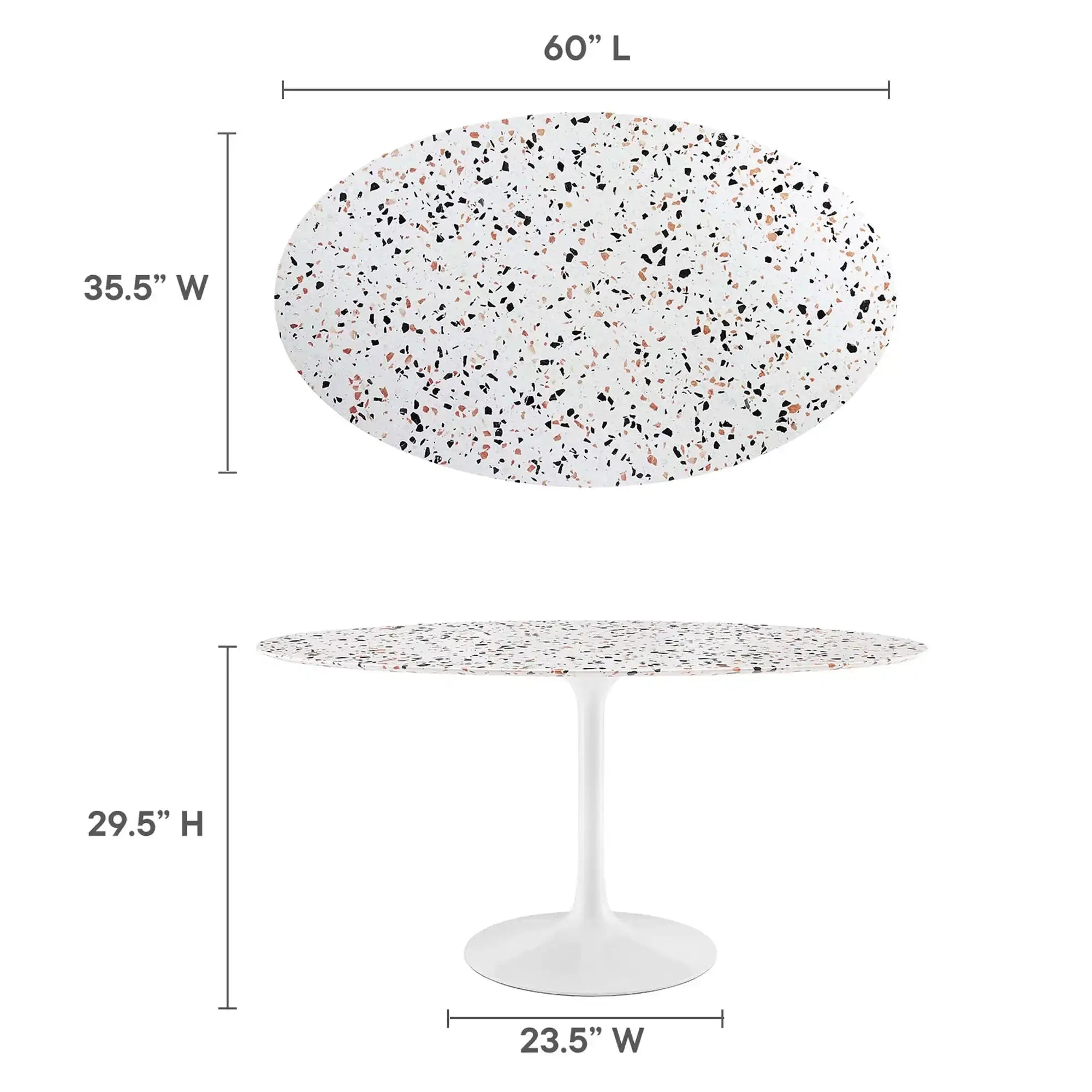 Lippa 60" Oval Terrazzo Dining Table by Modway - Best Buy Furniture
