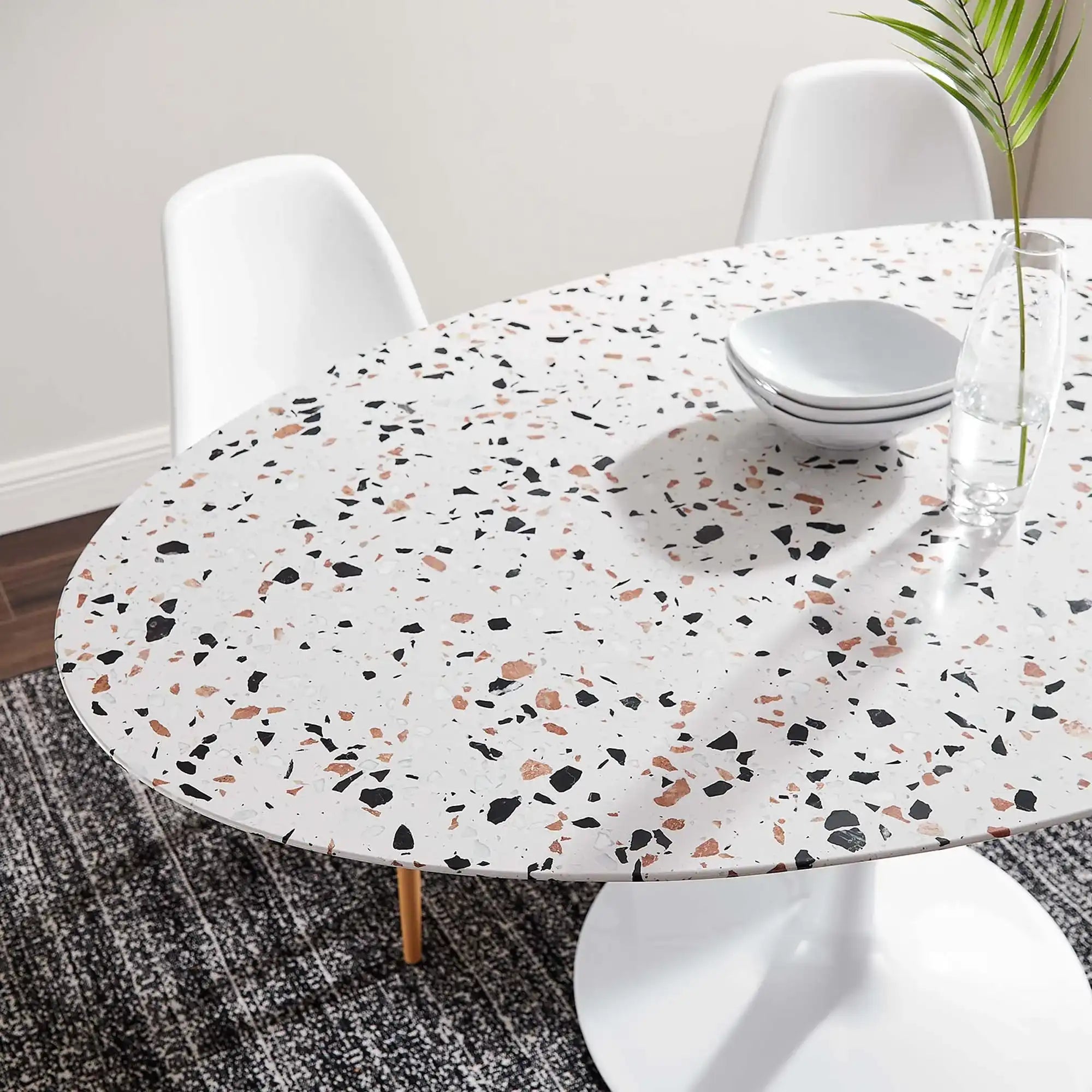 Lippa 60" Oval Terrazzo Dining Table by Modway - Best Buy Furniture