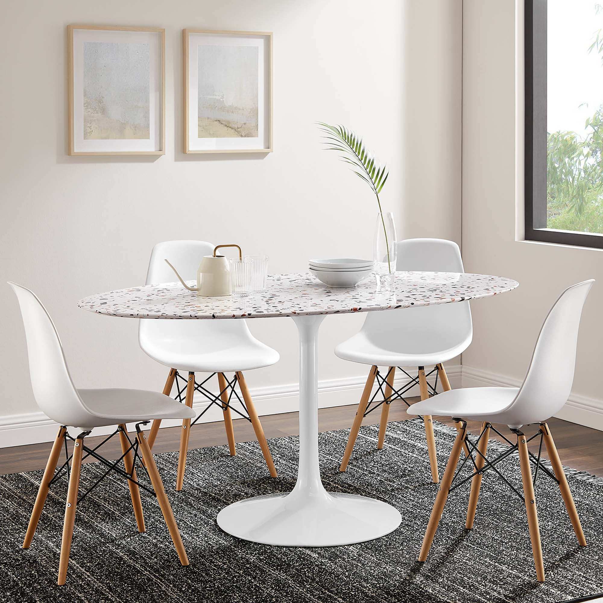 Lippa 60" Oval Terrazzo Dining Table by Modway - Best Buy Furniture